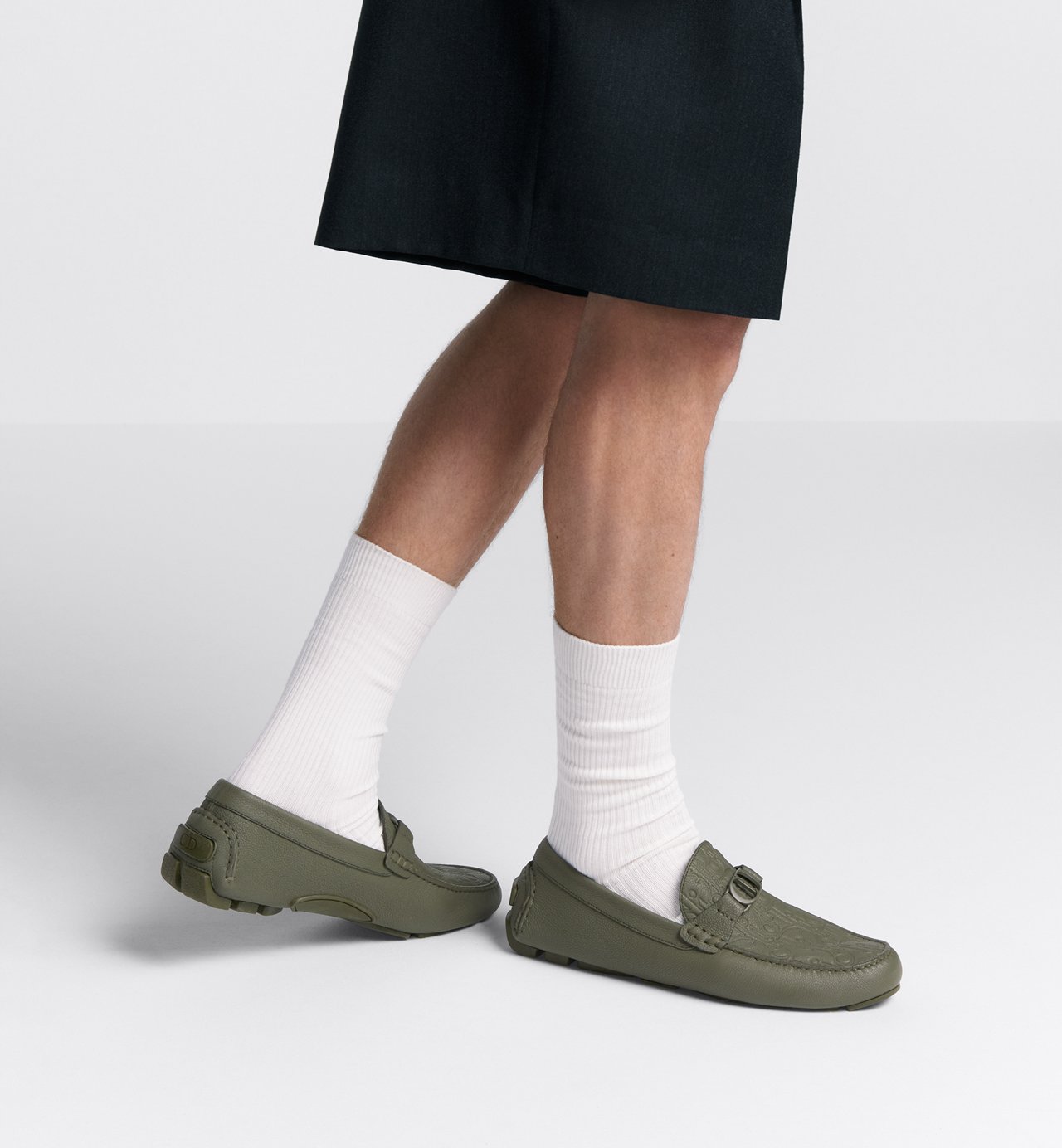 Dior Odéon Loafer Khaki Grained Calfskin And Khaki Dior Gravity Leather