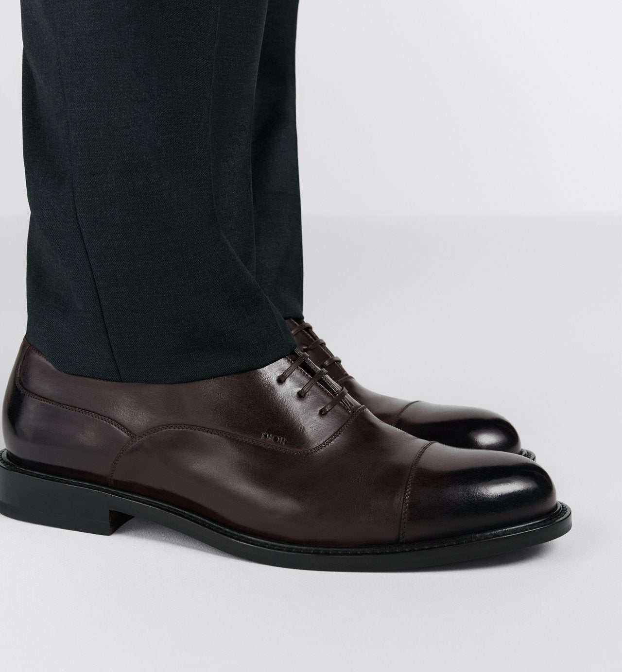 Dior Embassy Oxford Shoe Brown Calfskin With Patina Finish