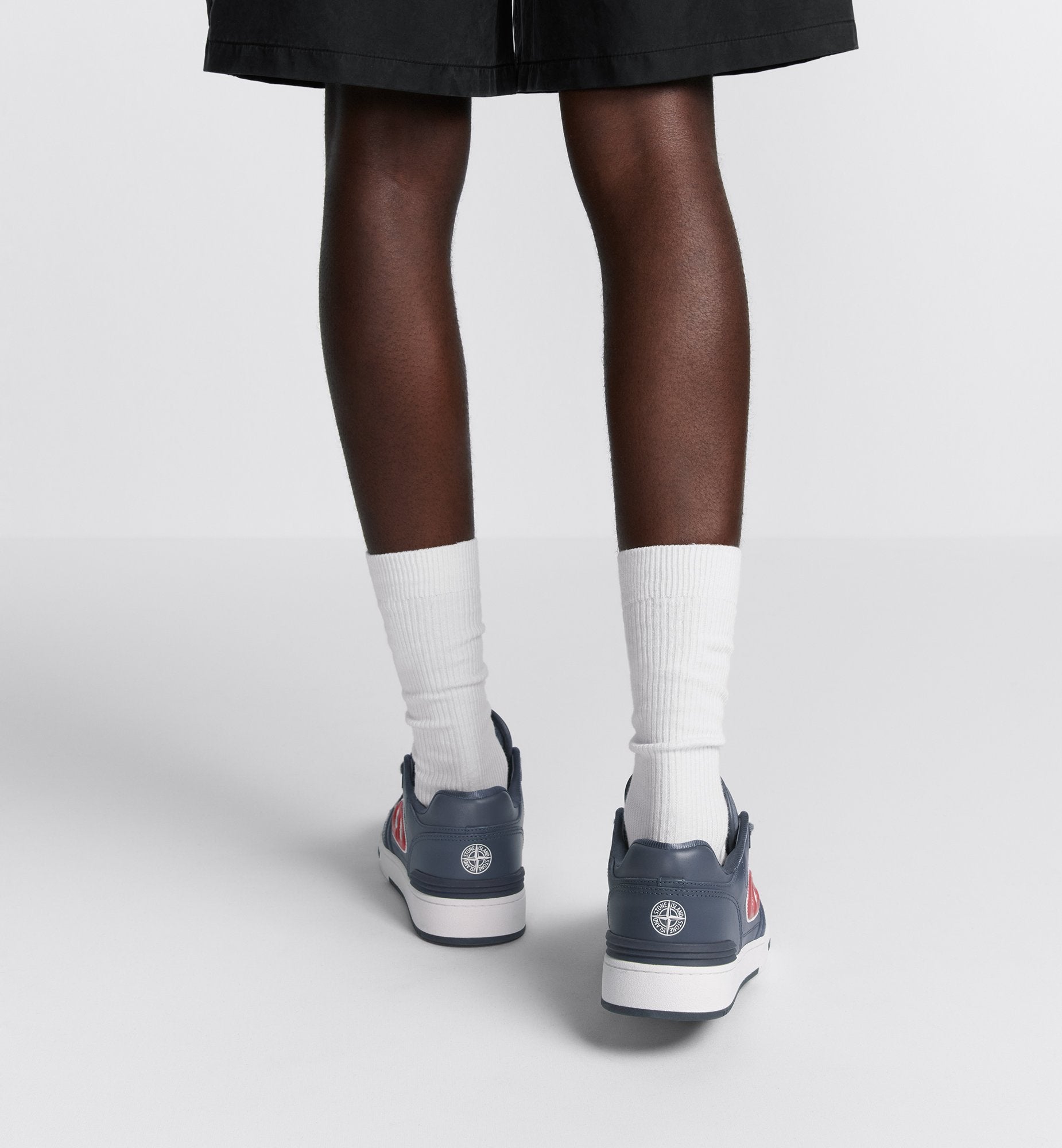 Dior And Stone Island B57 Low-Top Sneaker – Limited And Numbered Edition Blue And Red Smooth Calfskin