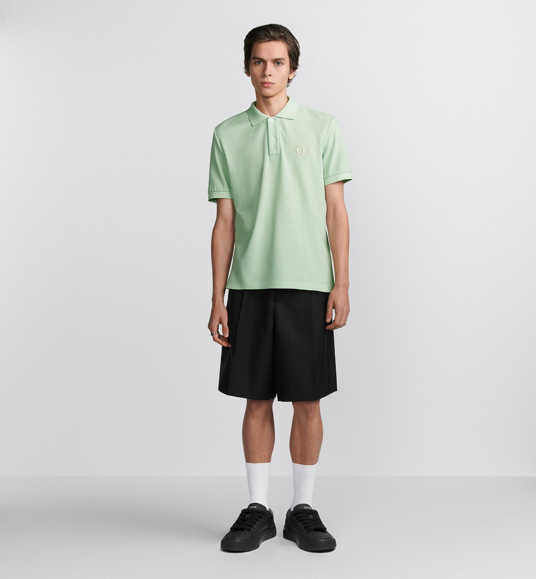 Cd Icon Polo Shirt Green Cotton Pique