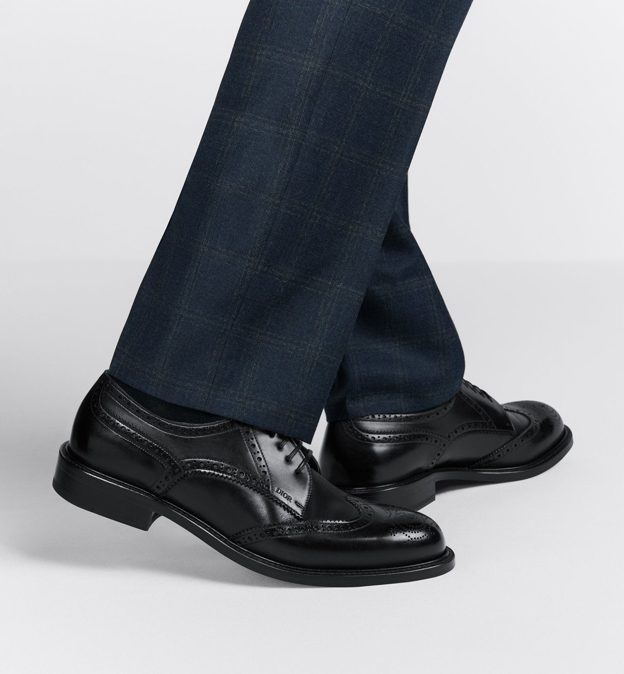 Dior Embassy Derby Brogue Black Calfskin With Patina Finish