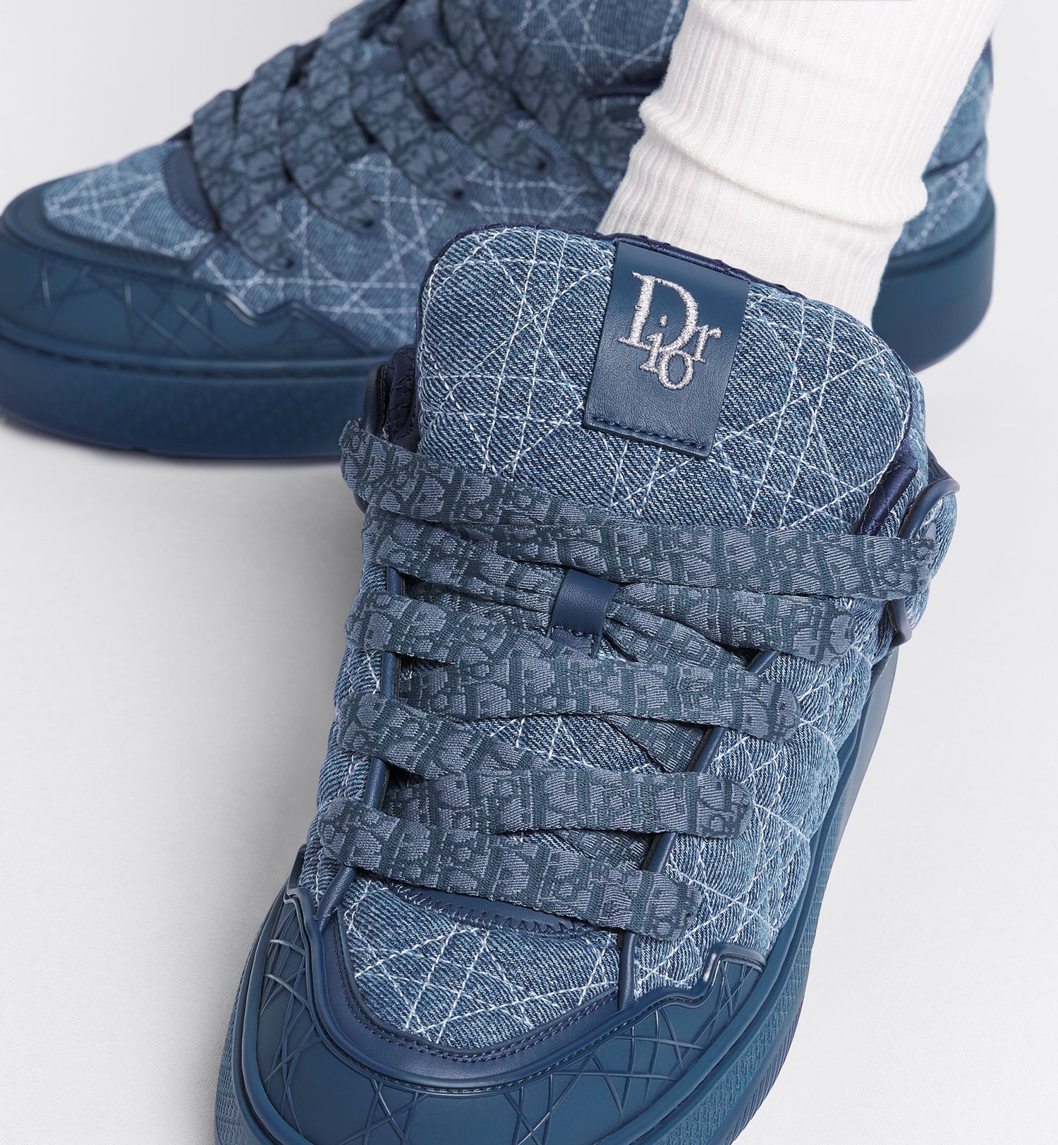 B9S Skater Sneaker, Limited And Numbered Edition Blue Kumo Cannage Denim