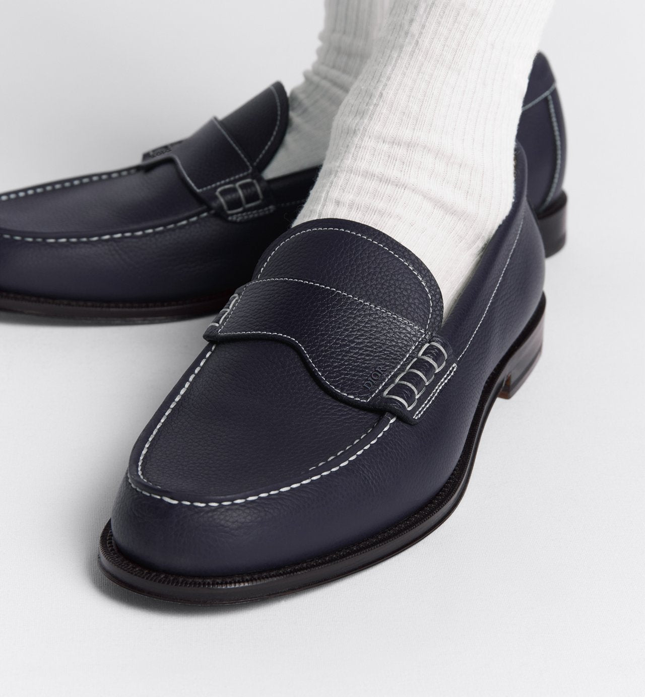 Granville Loafer Deep Blue Grained Calfskin