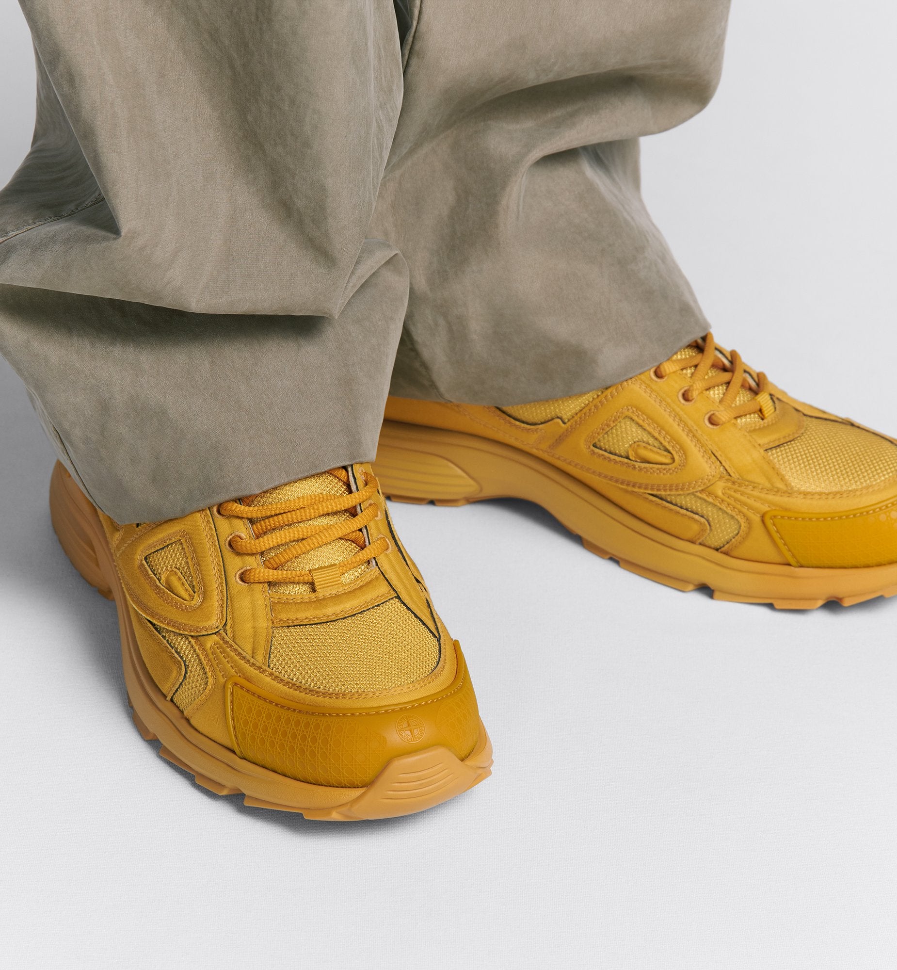 Dior And Stone Island B30 Sneaker – Limited And Numbered Edition Yellow Technical Mesh And Yellow Dyed Cotton