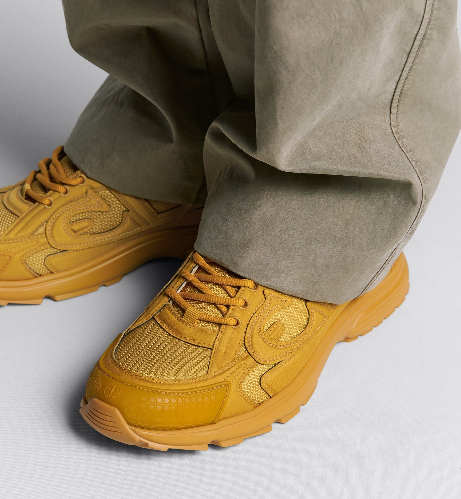 Dior And Stone Island B30 Sneaker – Limited And Numbered Edition Yellow Technical Mesh And Yellow Dyed Cotton