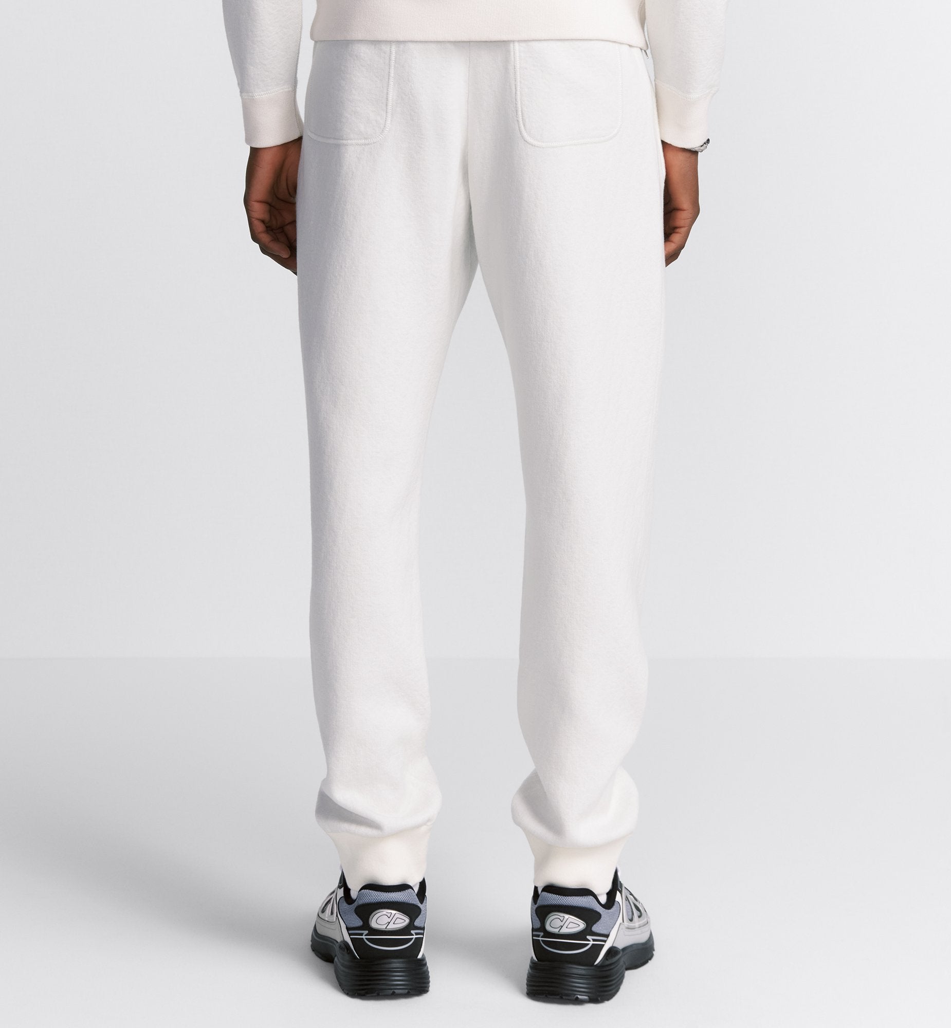 Track Pants White Cotton Knit And Cashmere