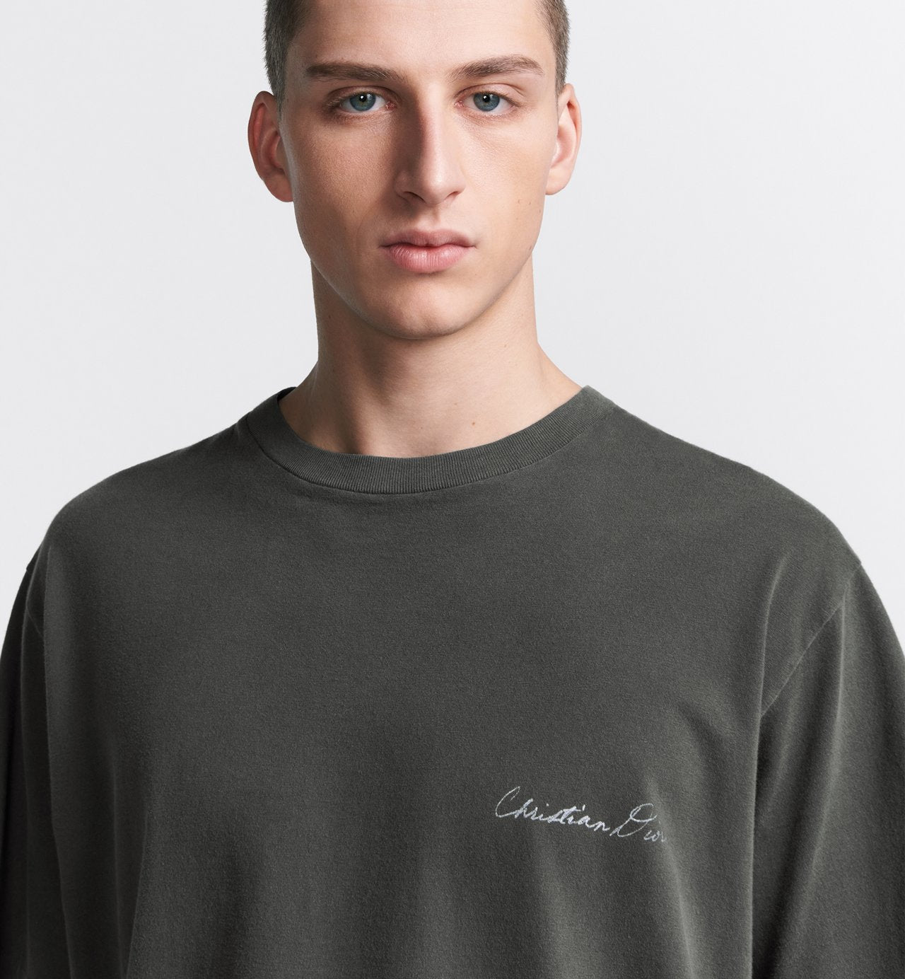 Handwritten Relaxed-Fit T-Shirt Gray Cotton Jersey