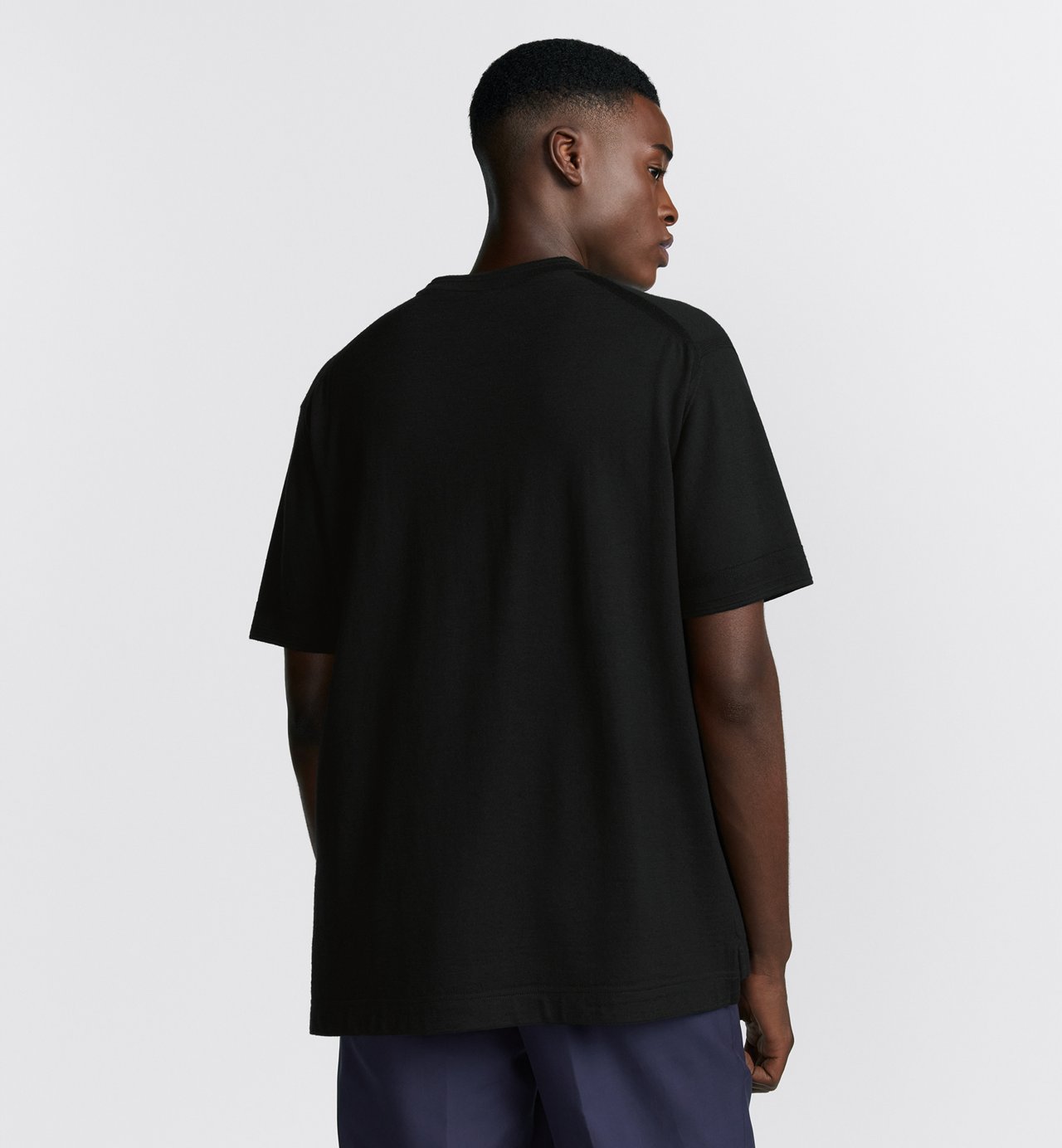 Couture T-Shirt Black Virgin Wool Jersey