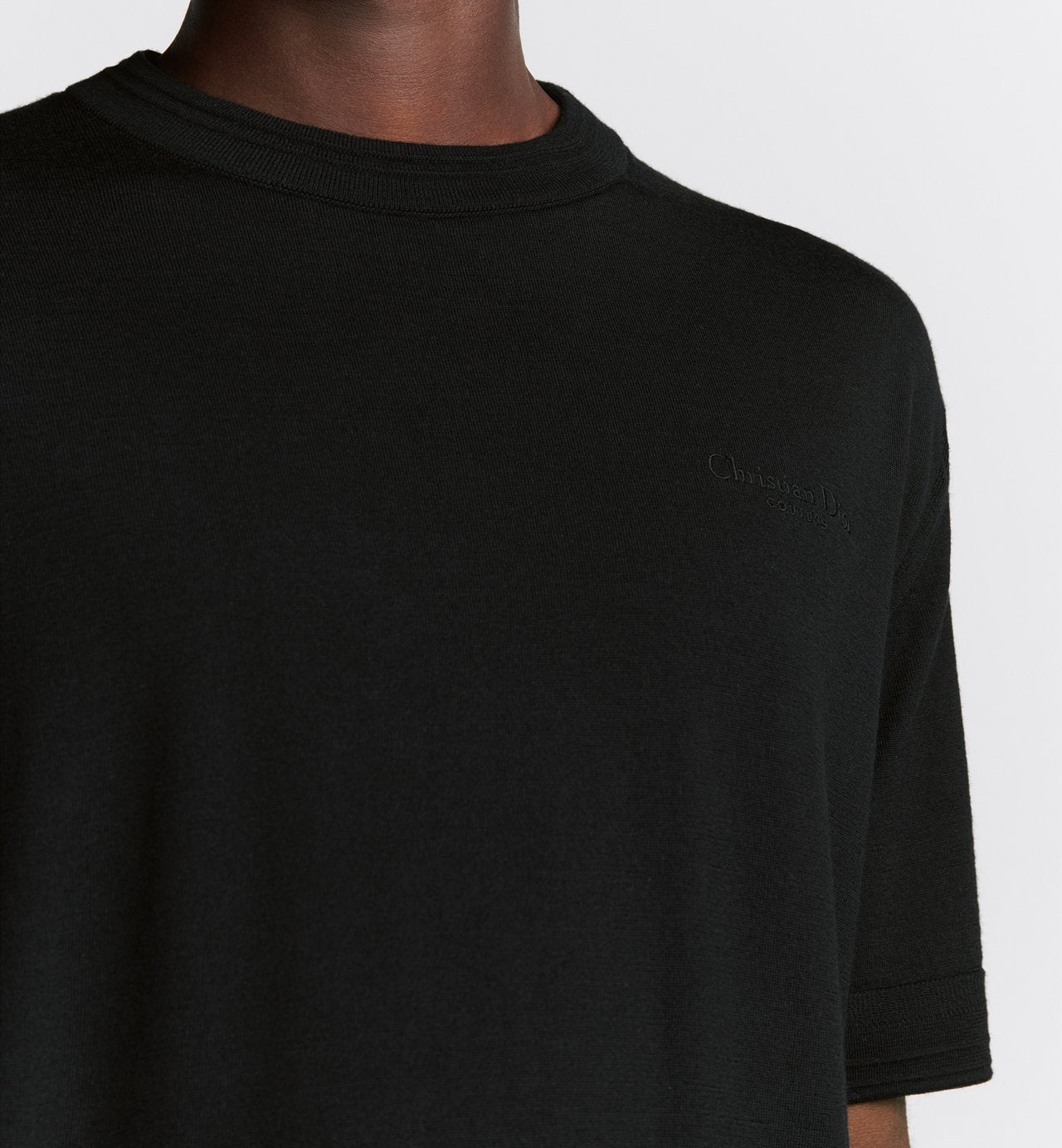 Couture T-Shirt Black Virgin Wool Jersey