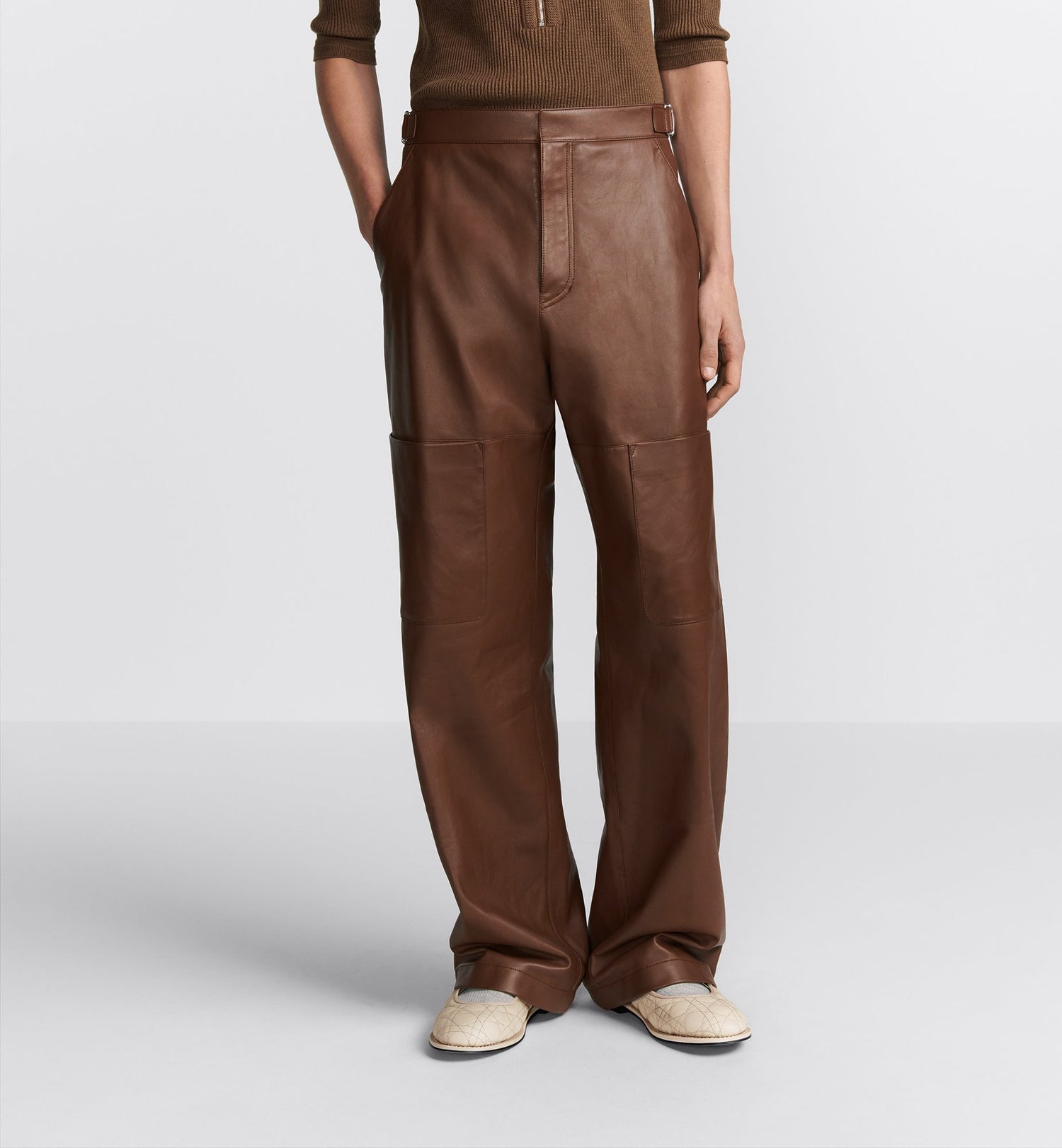 Cd Couture Pants Brown Lambskin