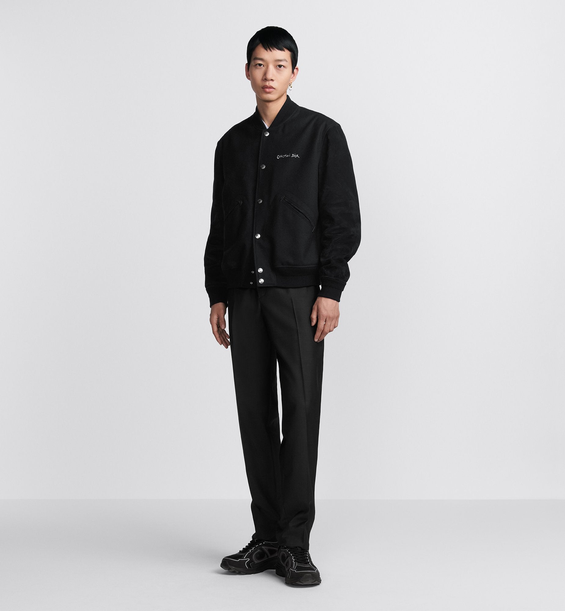 Dior Cd Tag Varsity Jacket Black Wool Blend And Lambskin – Sands Dior Cd Tag Varsity Jacket Black Wool Blend And Lambskin – Sands