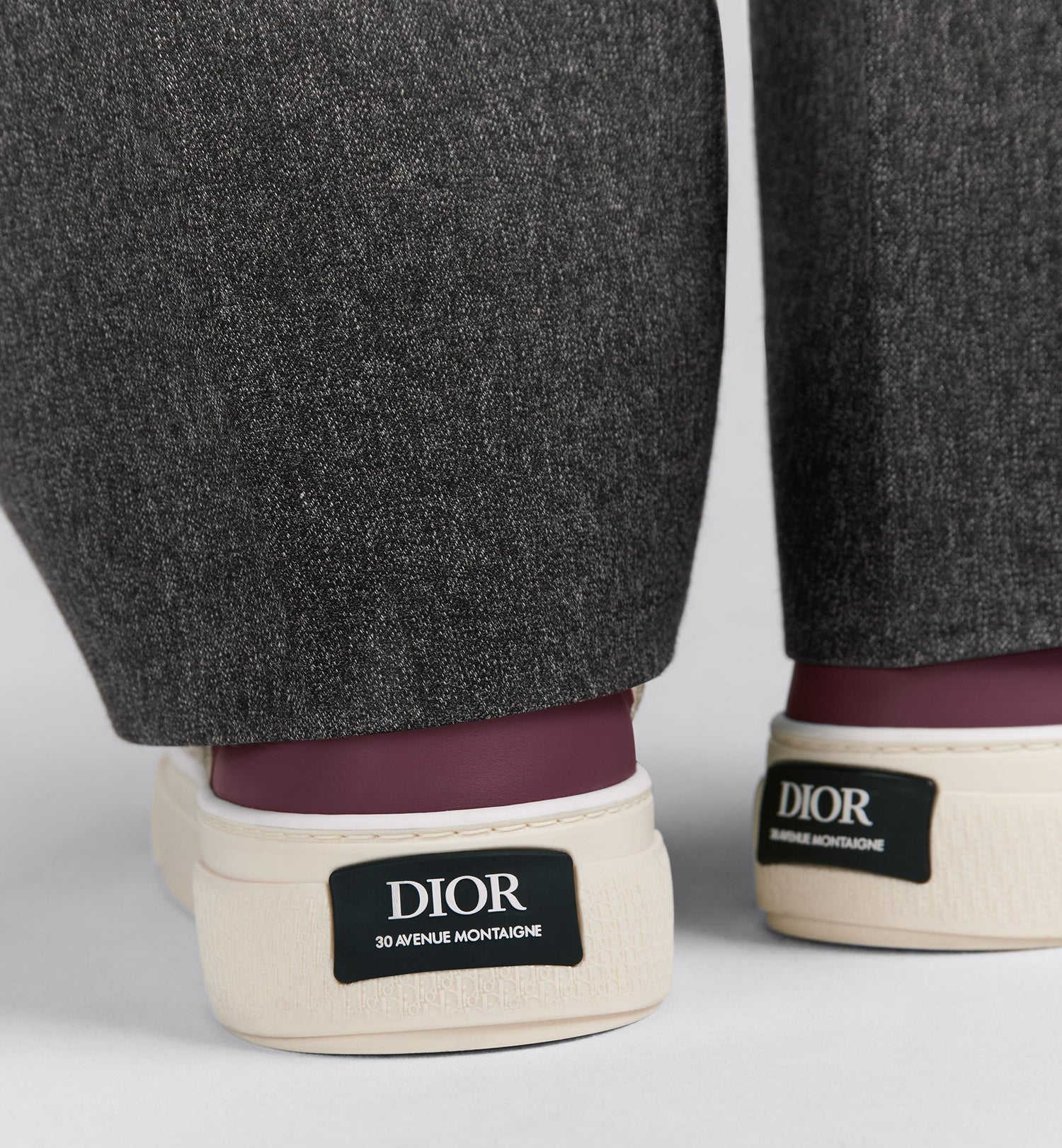 B33 Sneaker - Limited And Numbered Edition Burgundy Smooth Calfskin With Cream Dior Oblique Raised Embroidery