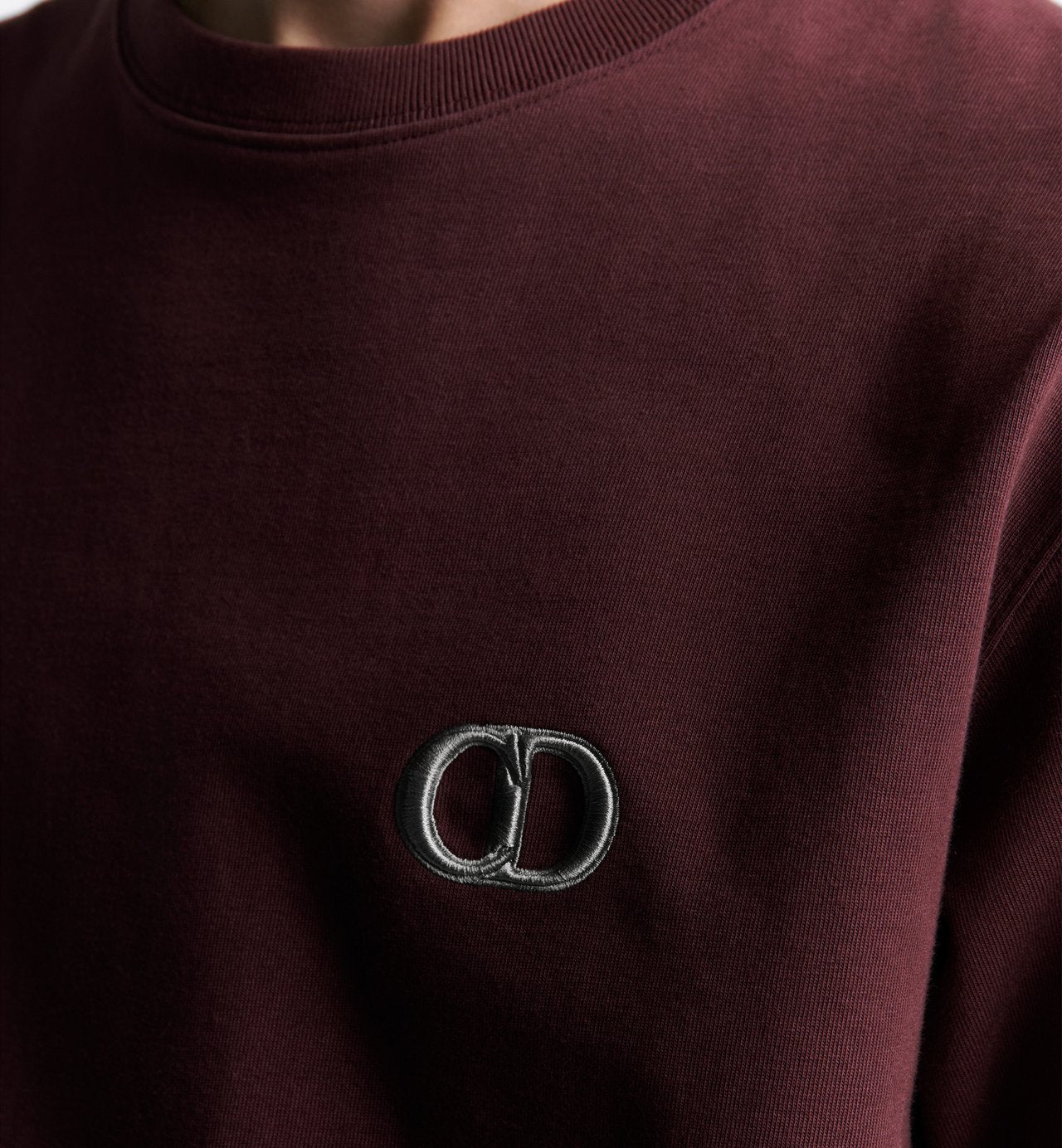 Cd Icon T-Shirt Relaxed Fit Burgundy Cotton Jersey