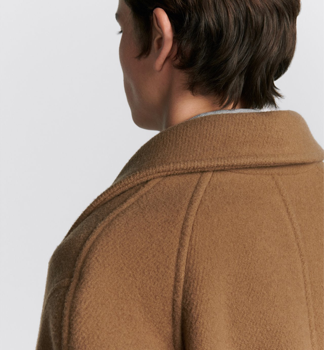 Coat With Raglan Sleeves Brown Virgin Wool