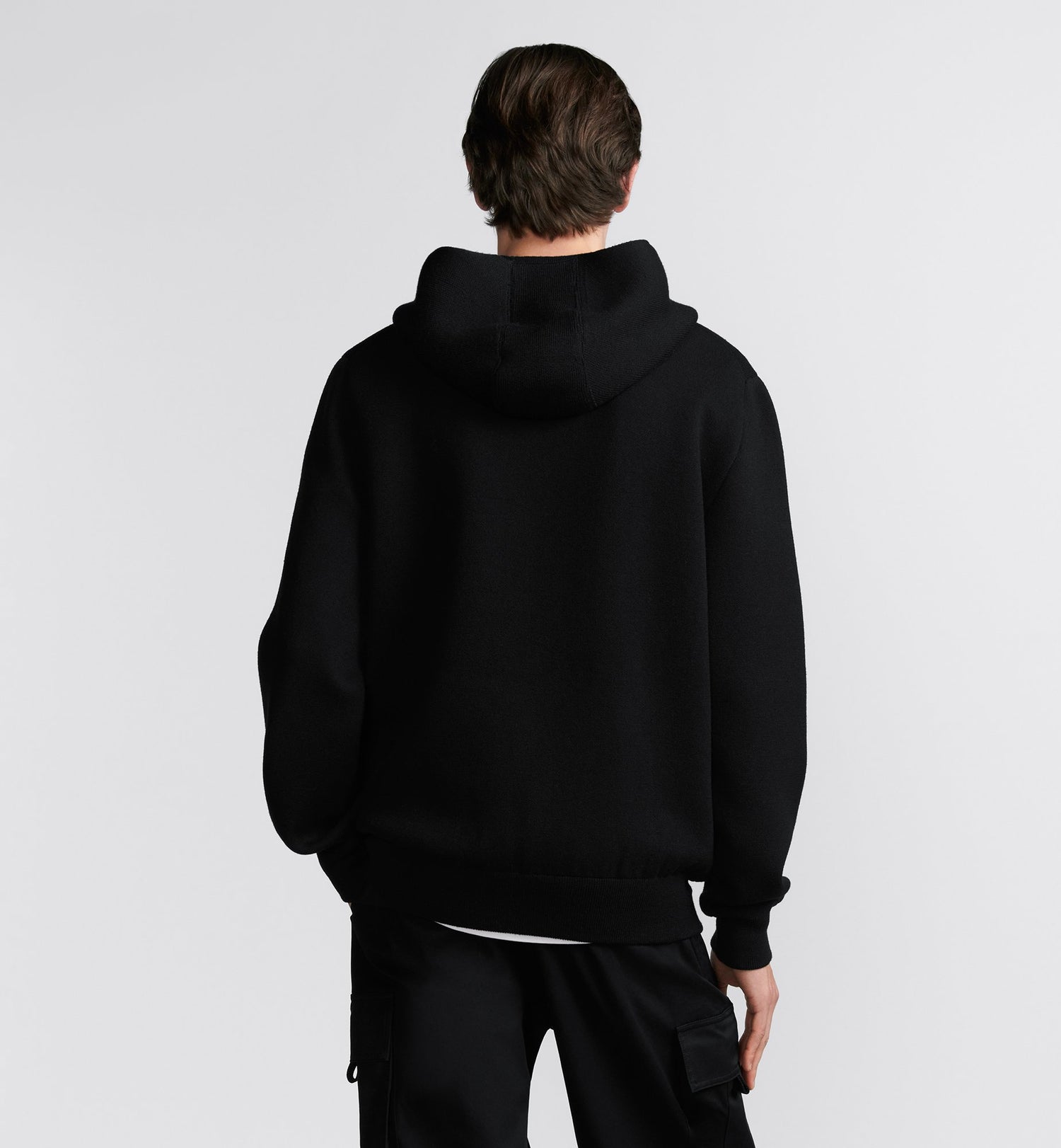 Cd Couture Hooded Sweatshirt Black Wool Blend