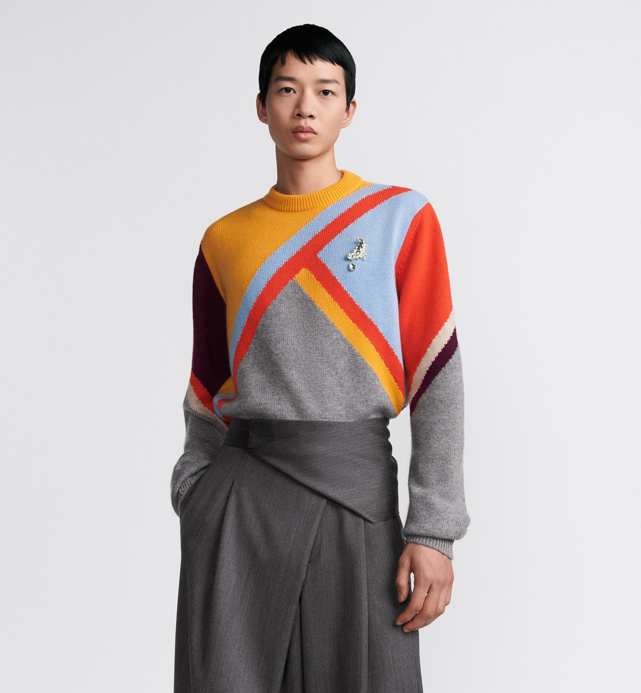 Sweater Multicolor Cashmere Intarsia