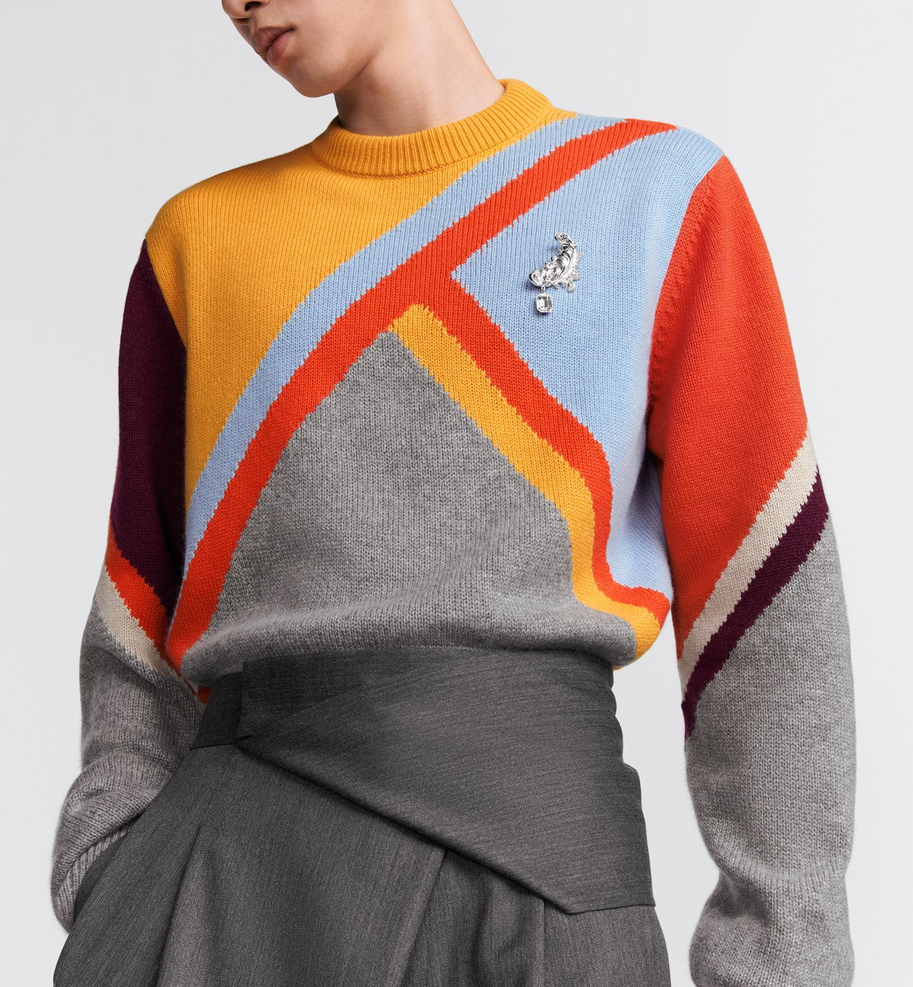 Sweater Multicolor Cashmere Intarsia