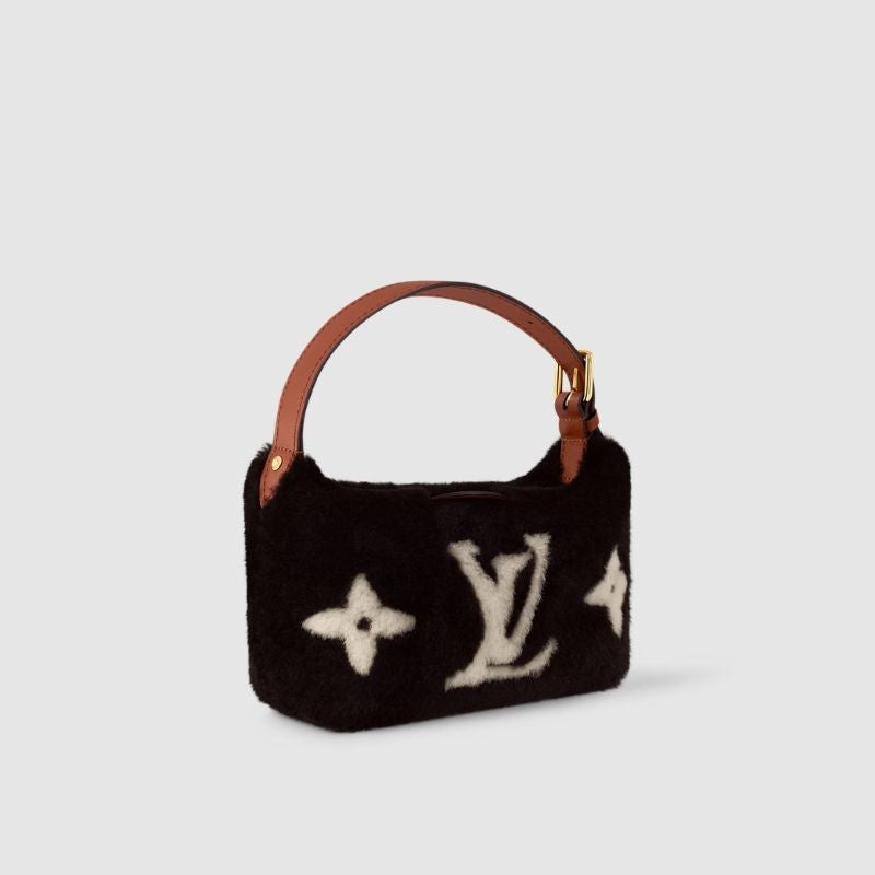 Louis Vuitton Hills Pochette Handbag Shearling Side View
