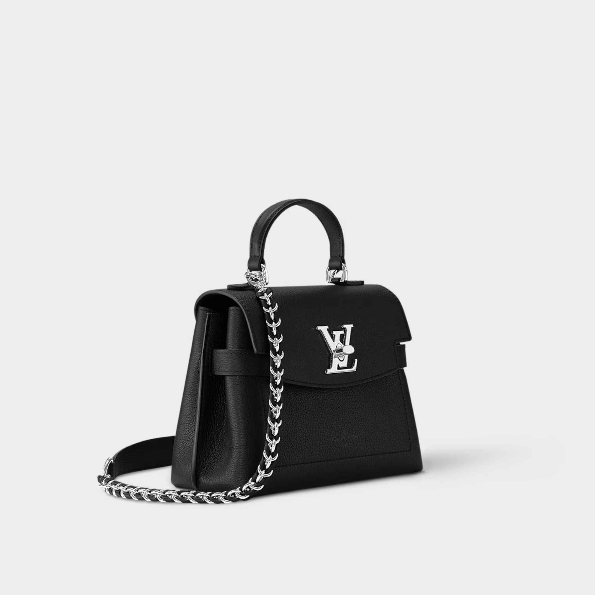 Louis Vuitton LockMe Ever Mini Handbag calf Leather Black Side View