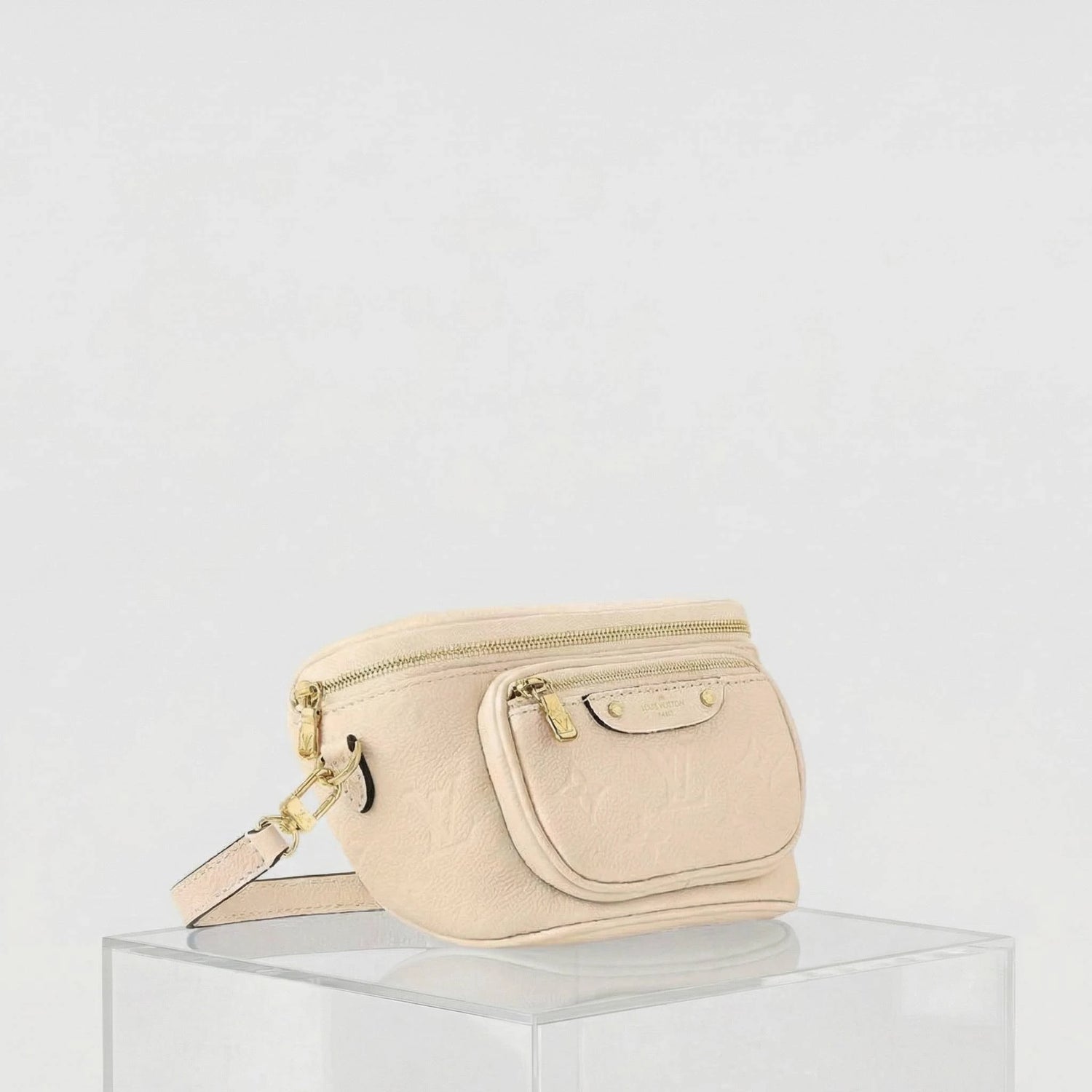 Louis Vuitton Mini Bumbag Handbag Supple Grained Cowhide Leather, Black, Side