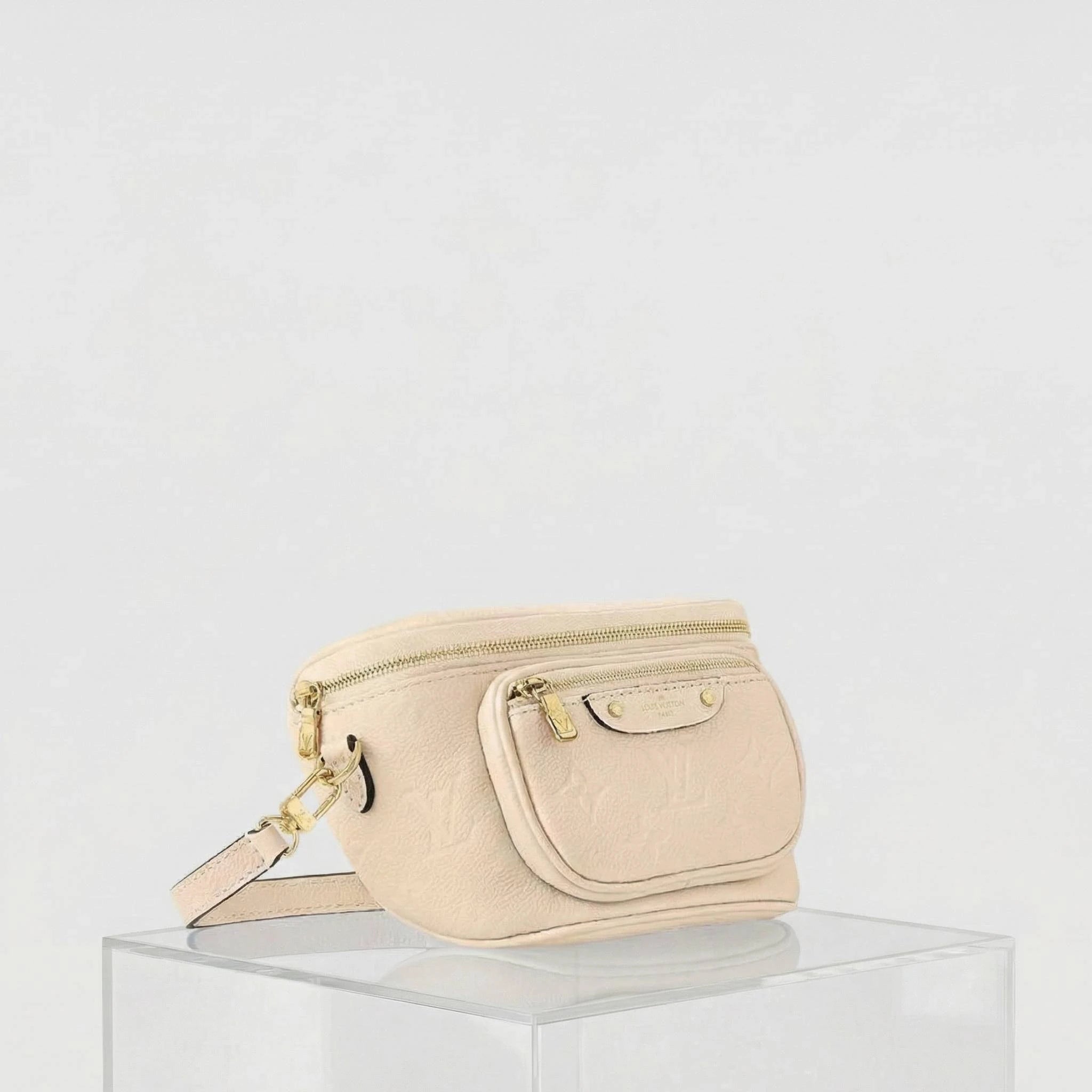 Louis Vuitton Mini Bumbag Handbag Supple Grained Cowhide Leather, Black, Side
