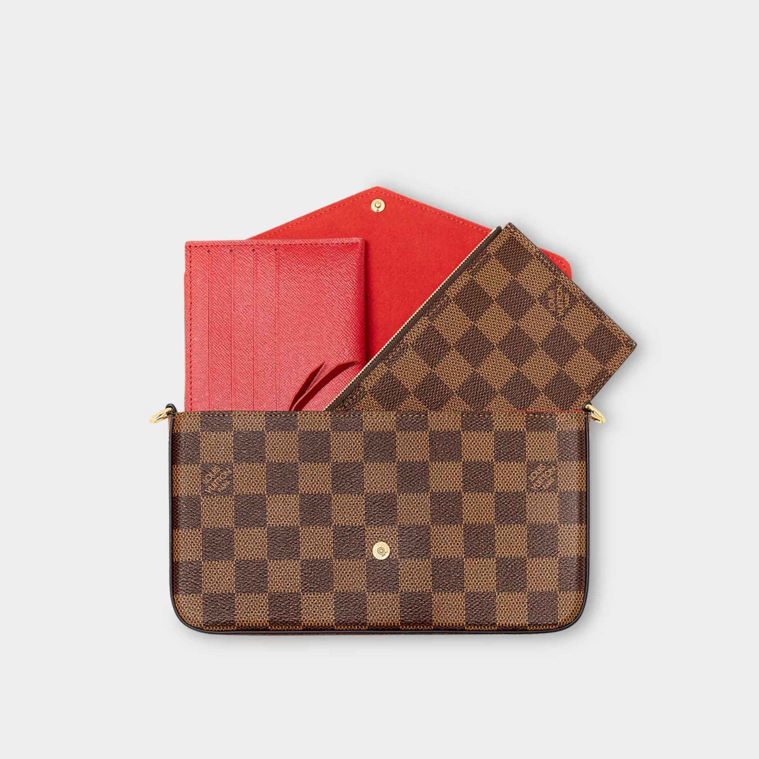 Louis Vuitton Pochette Félicie Handbag Damier Ebene Canvas Inside view