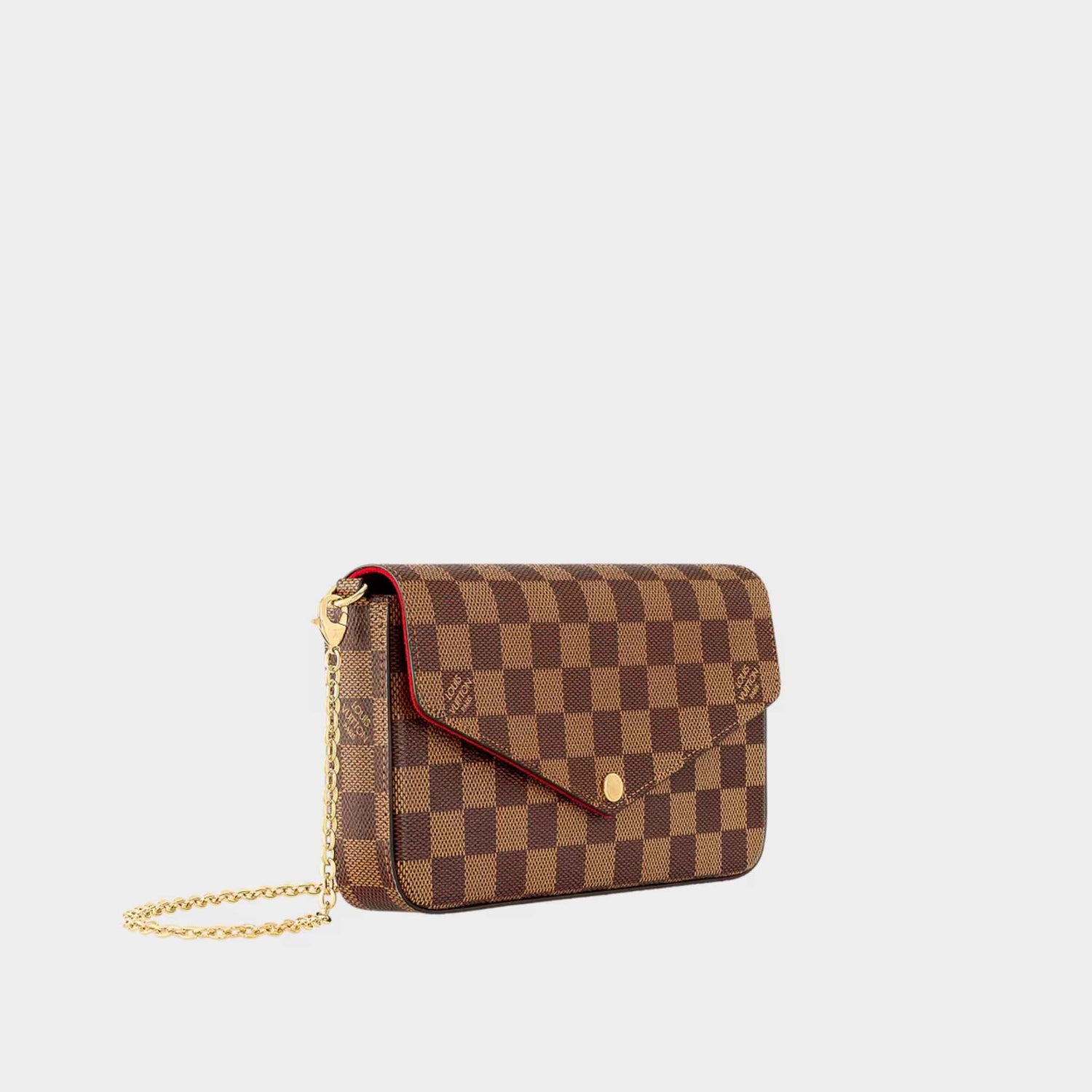 Louis Vuitton Pochette Félicie Handbag Damier Ebene Canvas Front View