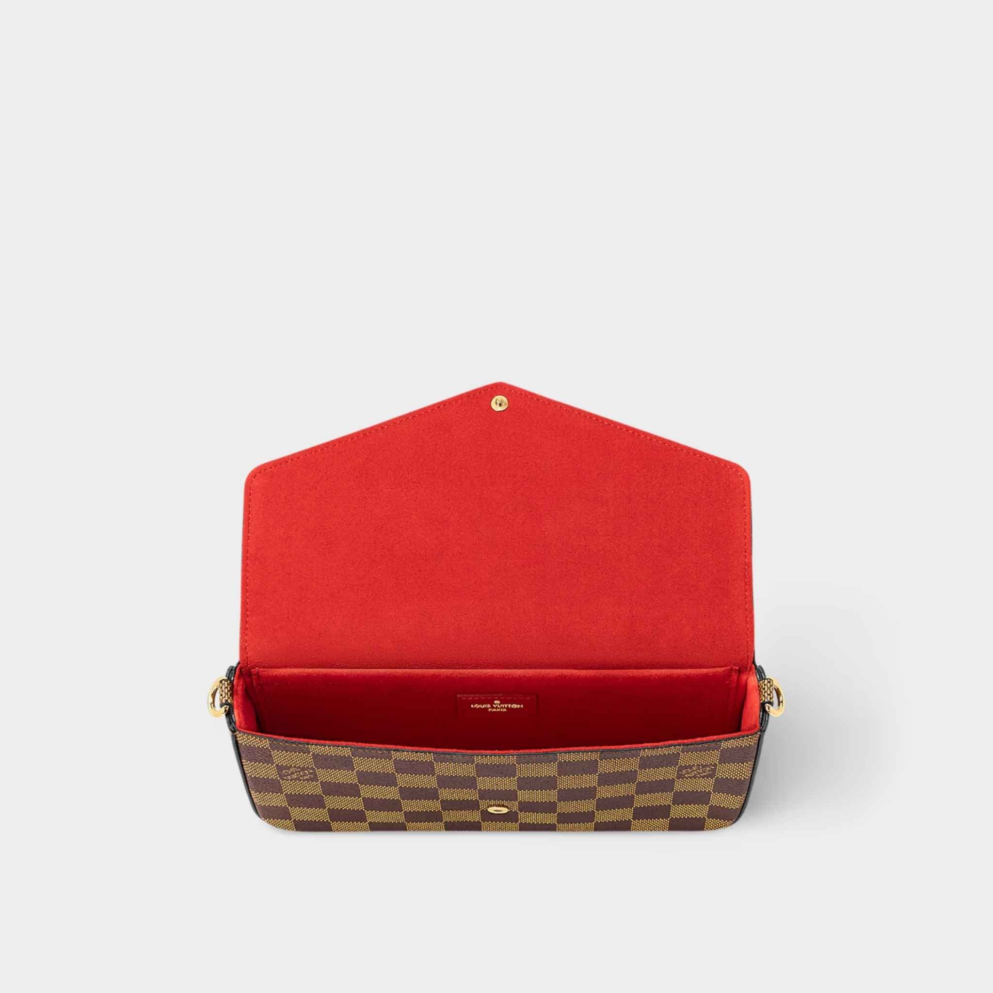 Louis Vuitton Pochette Félicie Handbag Damier Ebene Canvas Top view