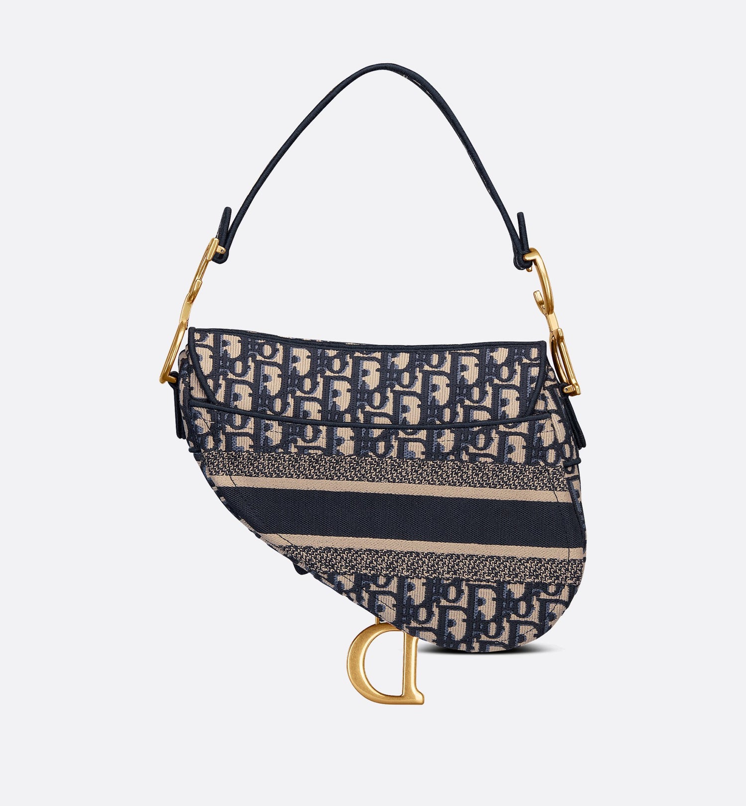 Saddle Bag Blue Dior Oblique Embroidery