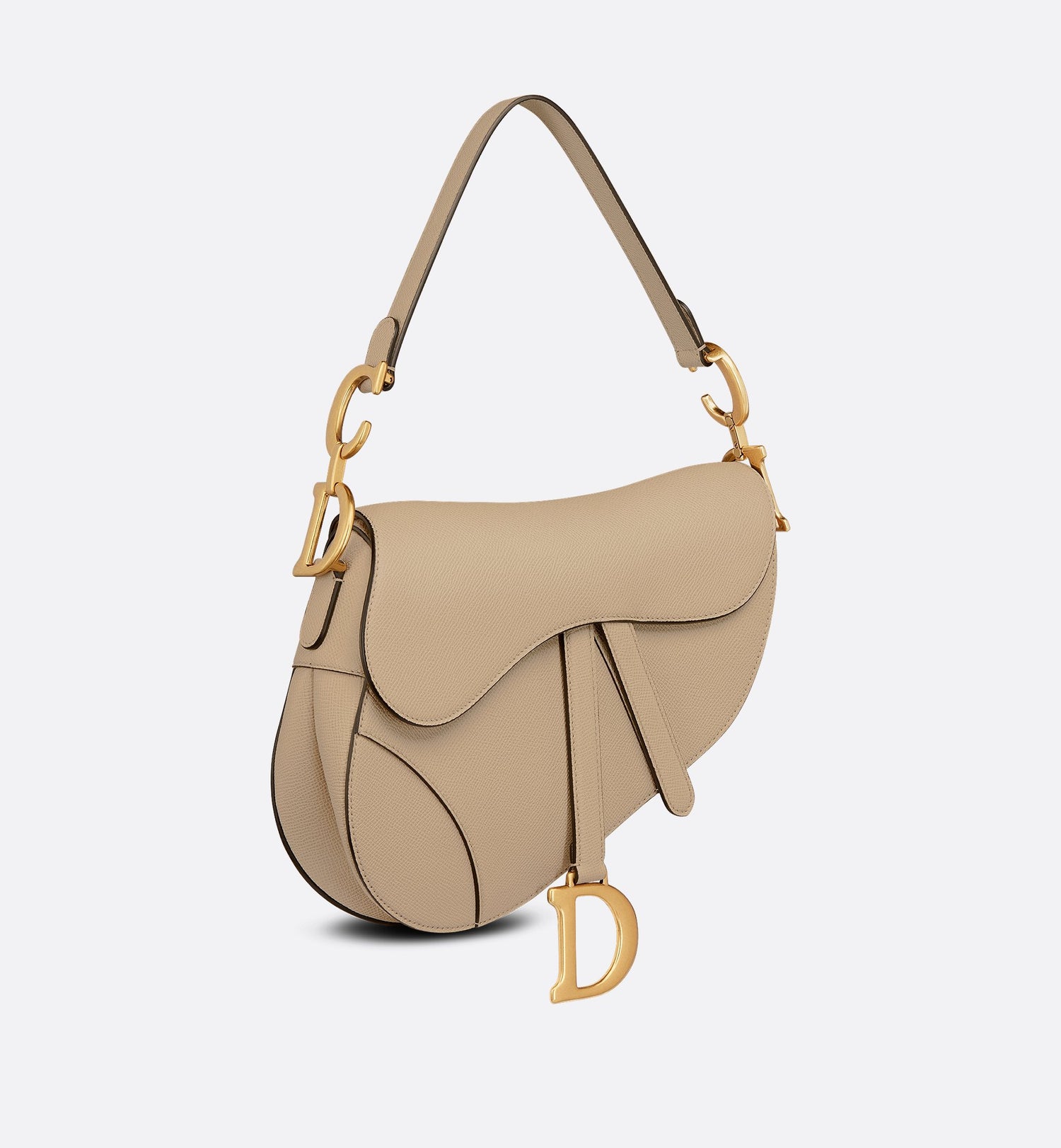 Saddle Bag With Strap Sand-Colored Grained Calfskin