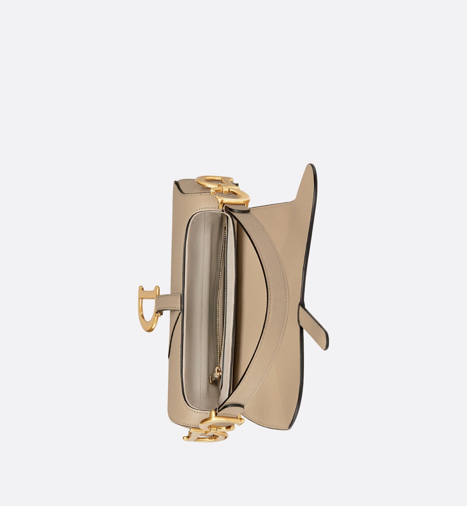 Saddle Bag With Strap Sand-Colored Grained Calfskin