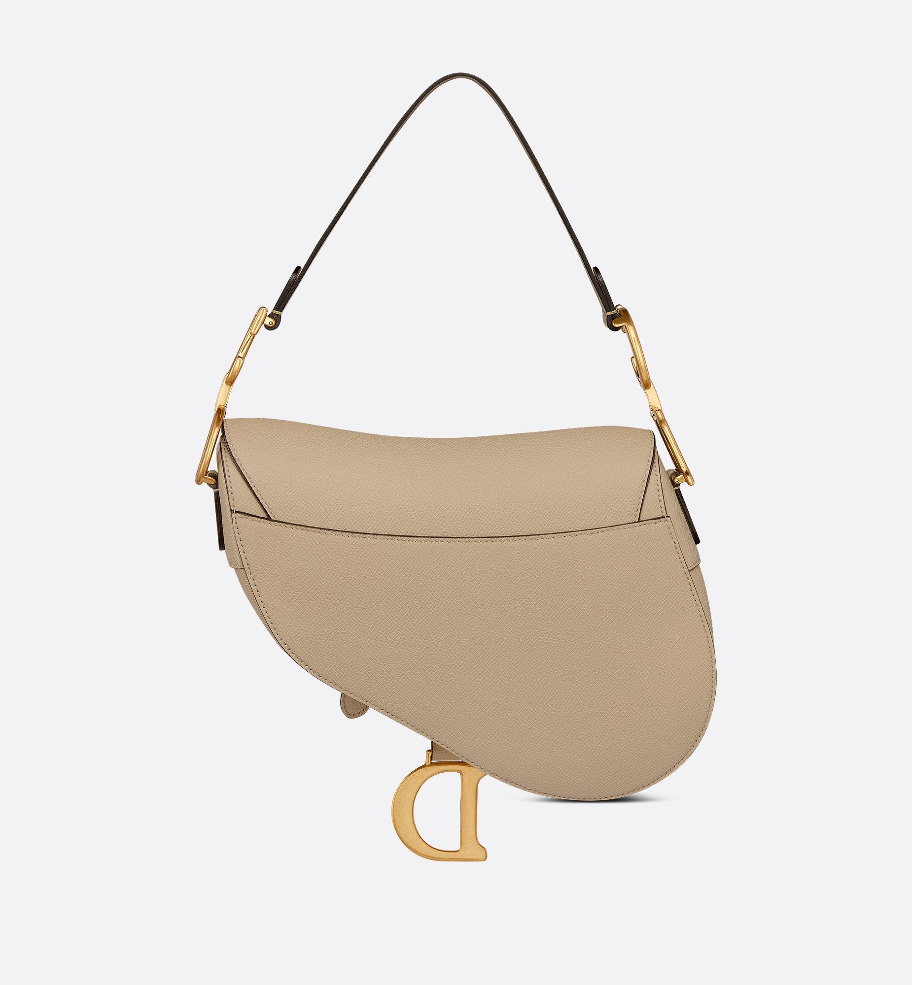 Saddle Bag With Strap Sand-Colored Grained Calfskin