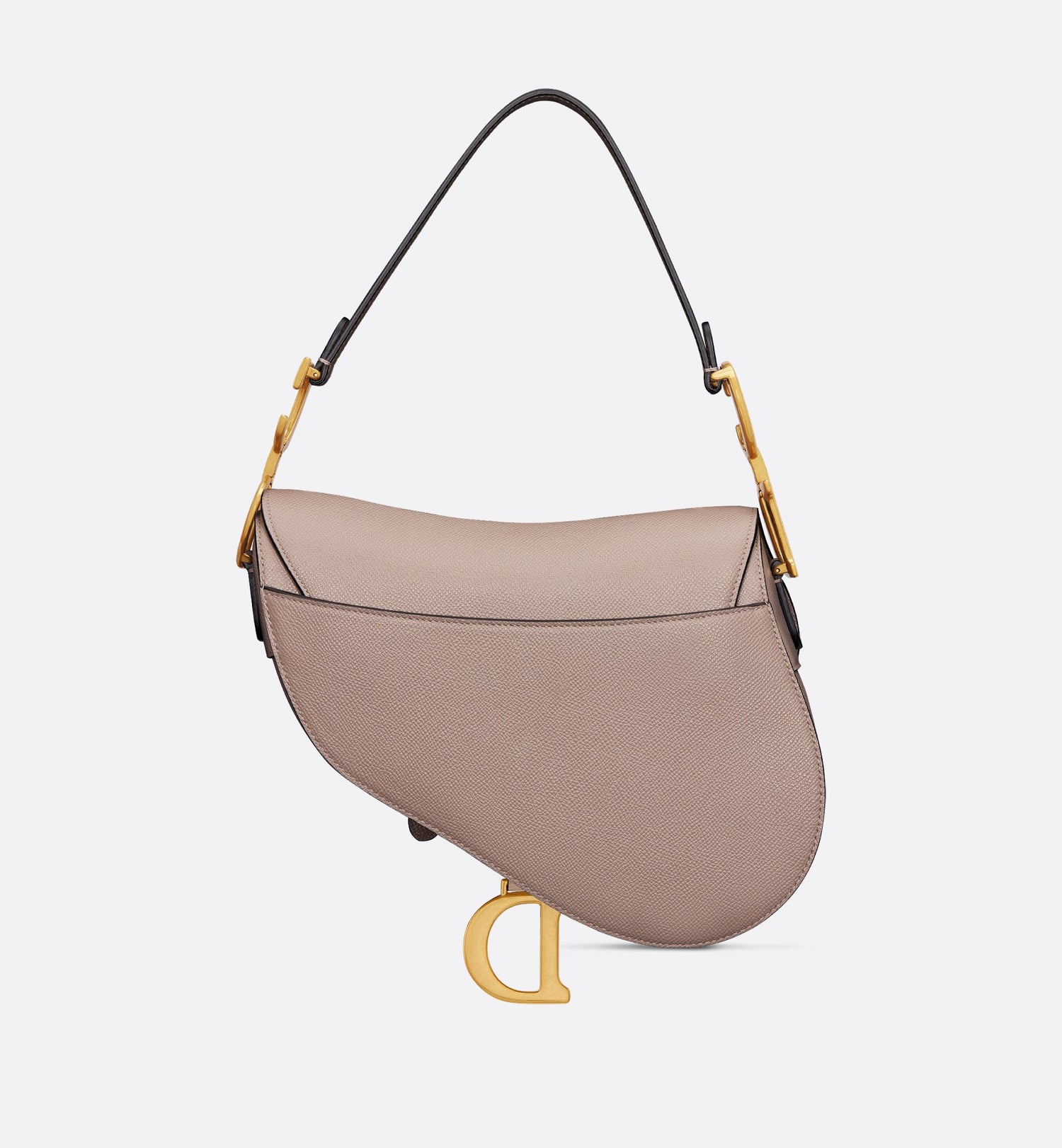 Saddle Bag With Strap Warm Taupe Grained Calfskin