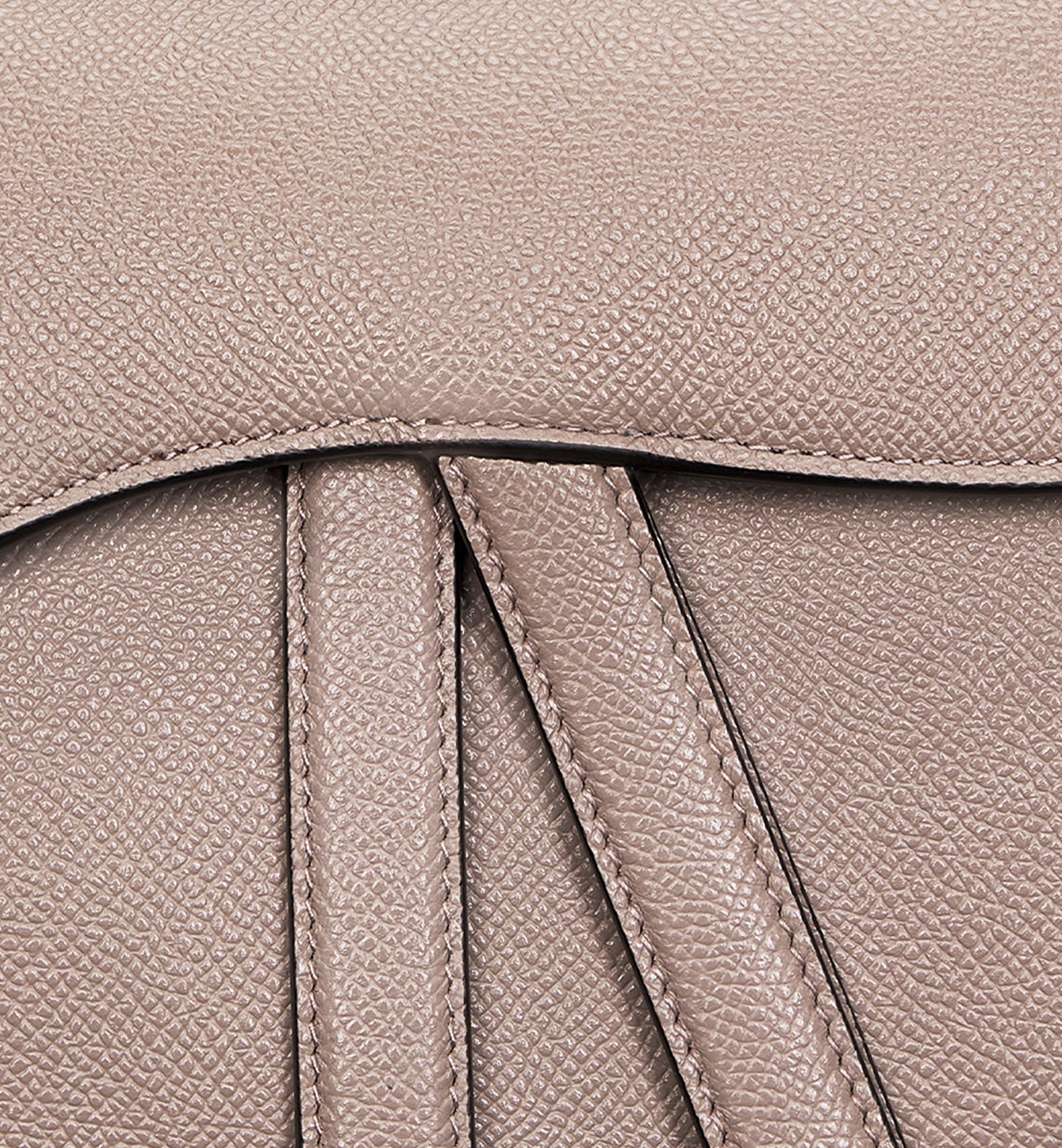 Saddle Bag With Strap Warm Taupe Grained Calfskin