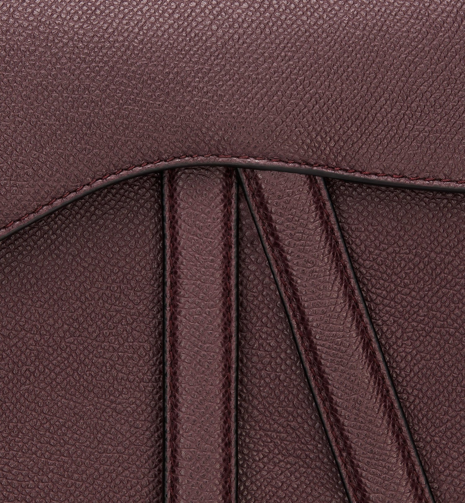 Saddle Bag With Strap Amaranth Grained Calfskin