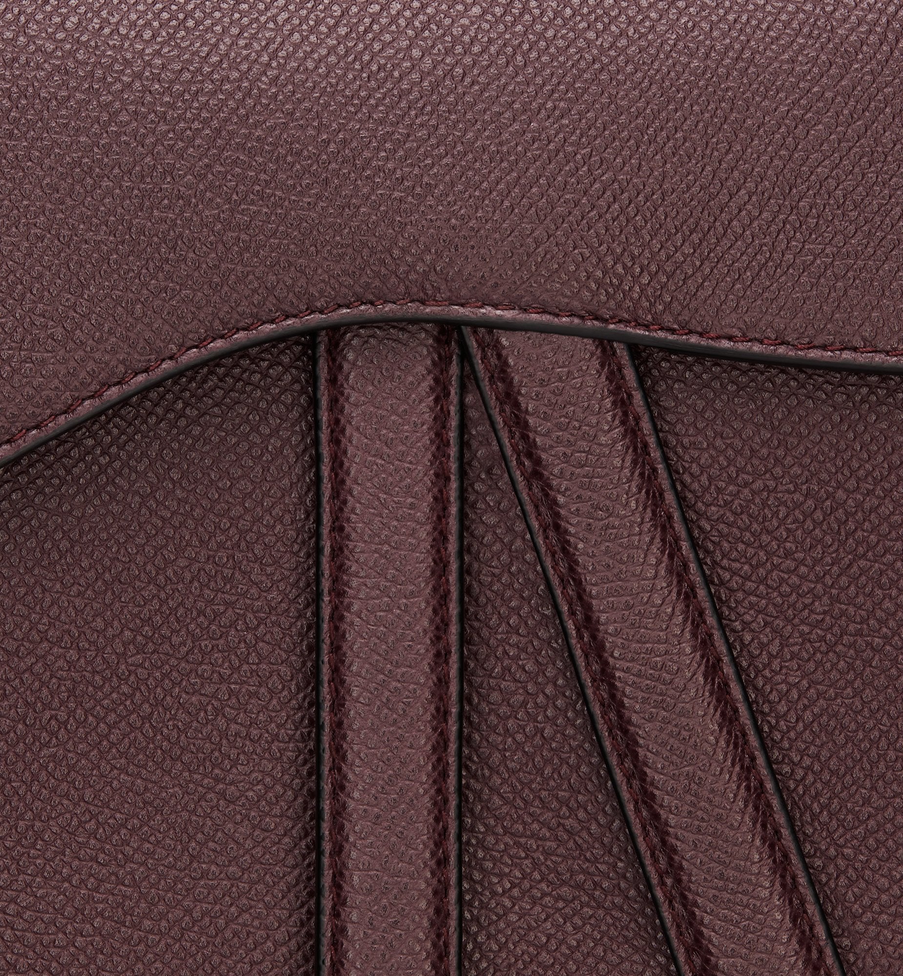 Saddle Bag With Strap Amaranth Grained Calfskin