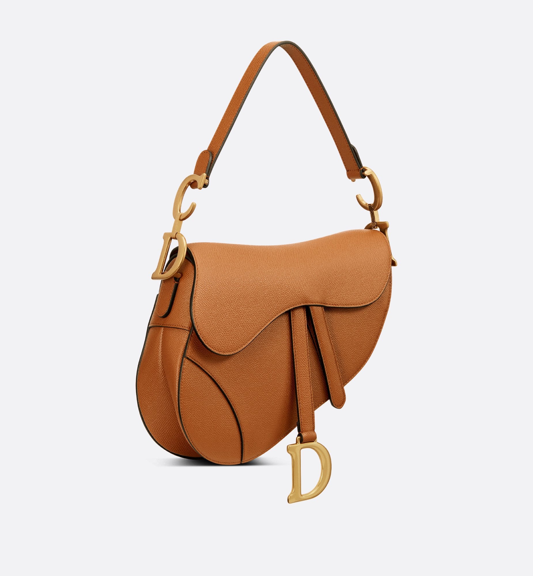 Saddle Bag With Strap Golden Saddle Grained Calfskin