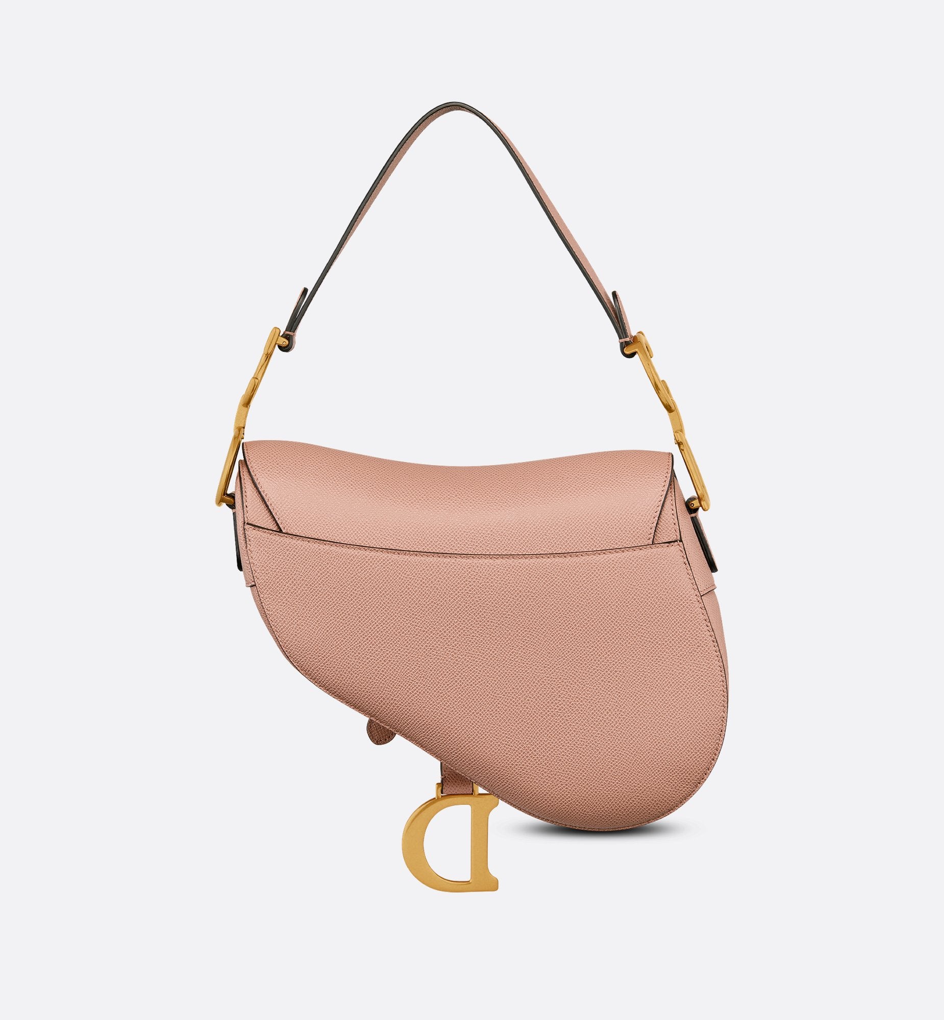 Saddle Bag With Strap Blush Grained Calfskin