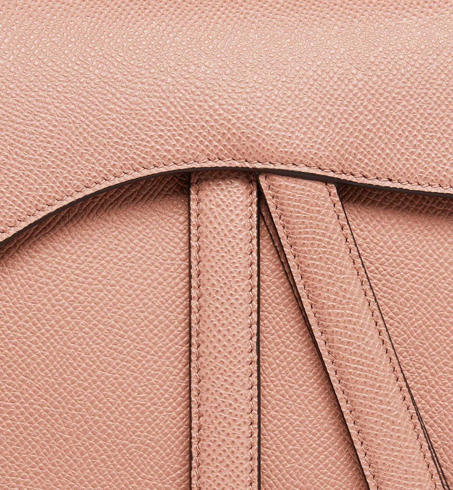 Saddle Bag With Strap Blush Grained Calfskin