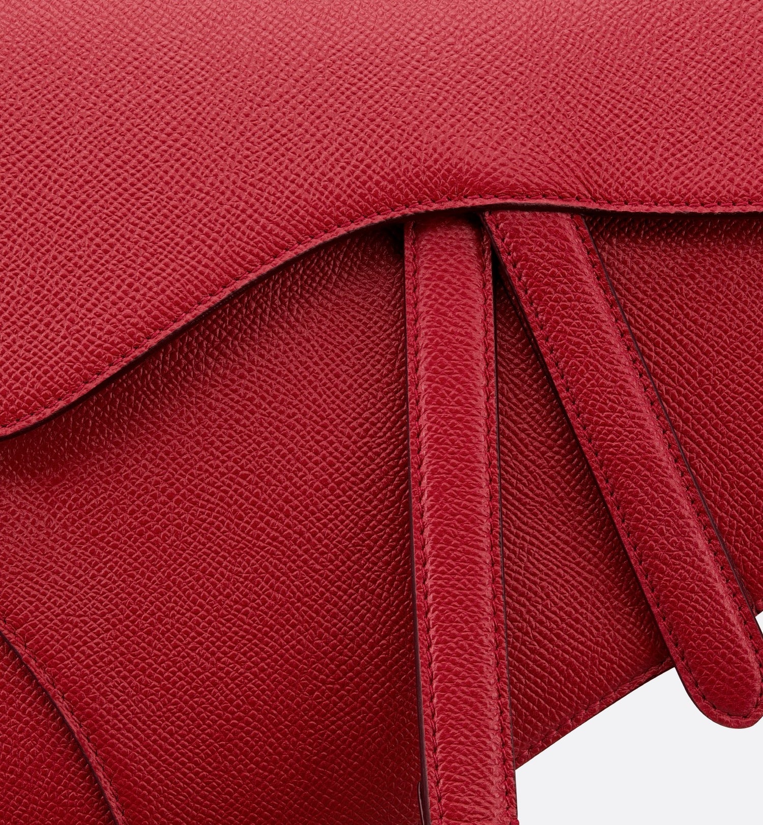 Saddle Bag With Strap Amaryllis Red Grained Calfskin