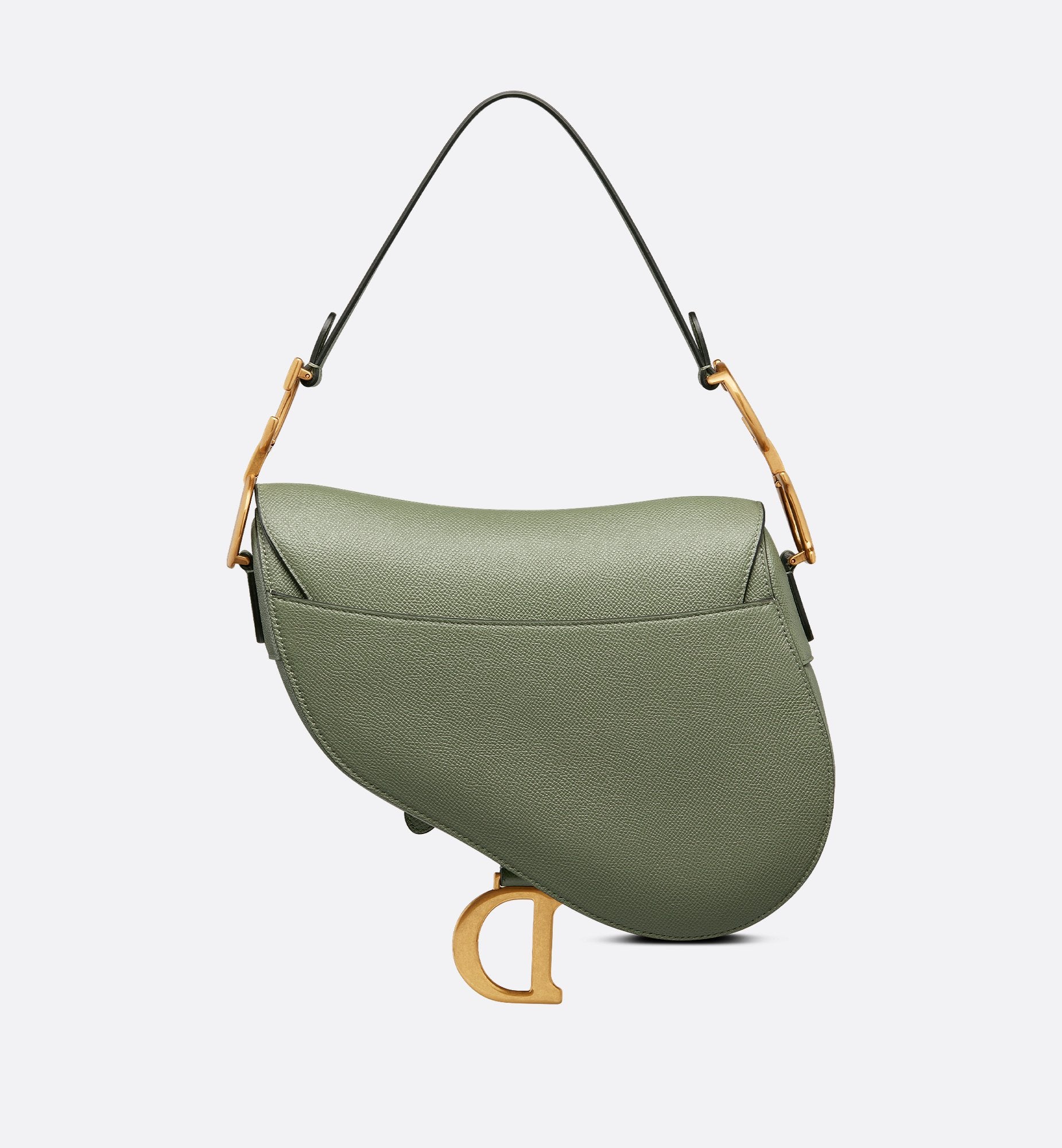 Saddle Bag With Strap Cedar Green Grained Calfskin