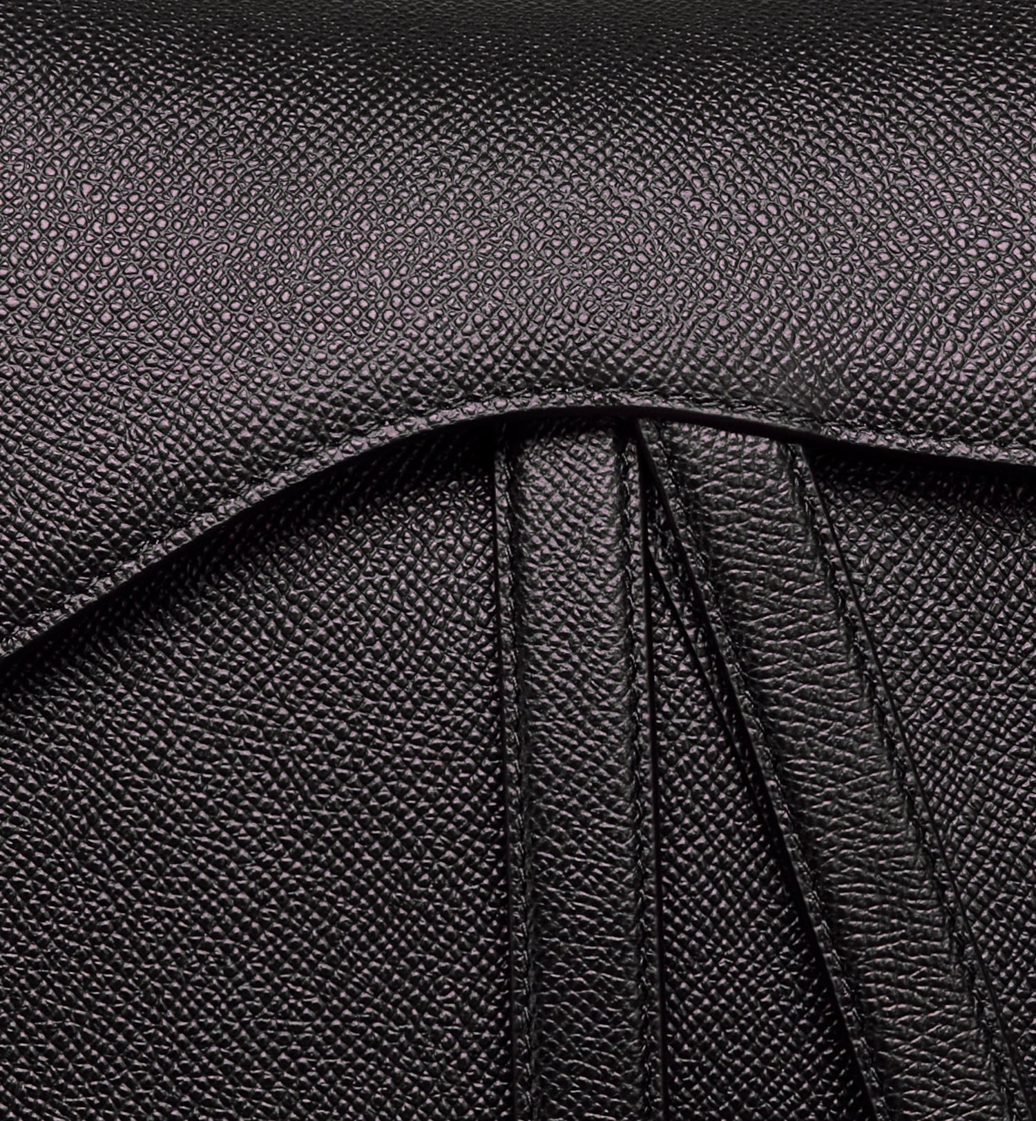 Saddle Bag With Strap Black Grained Calfskin