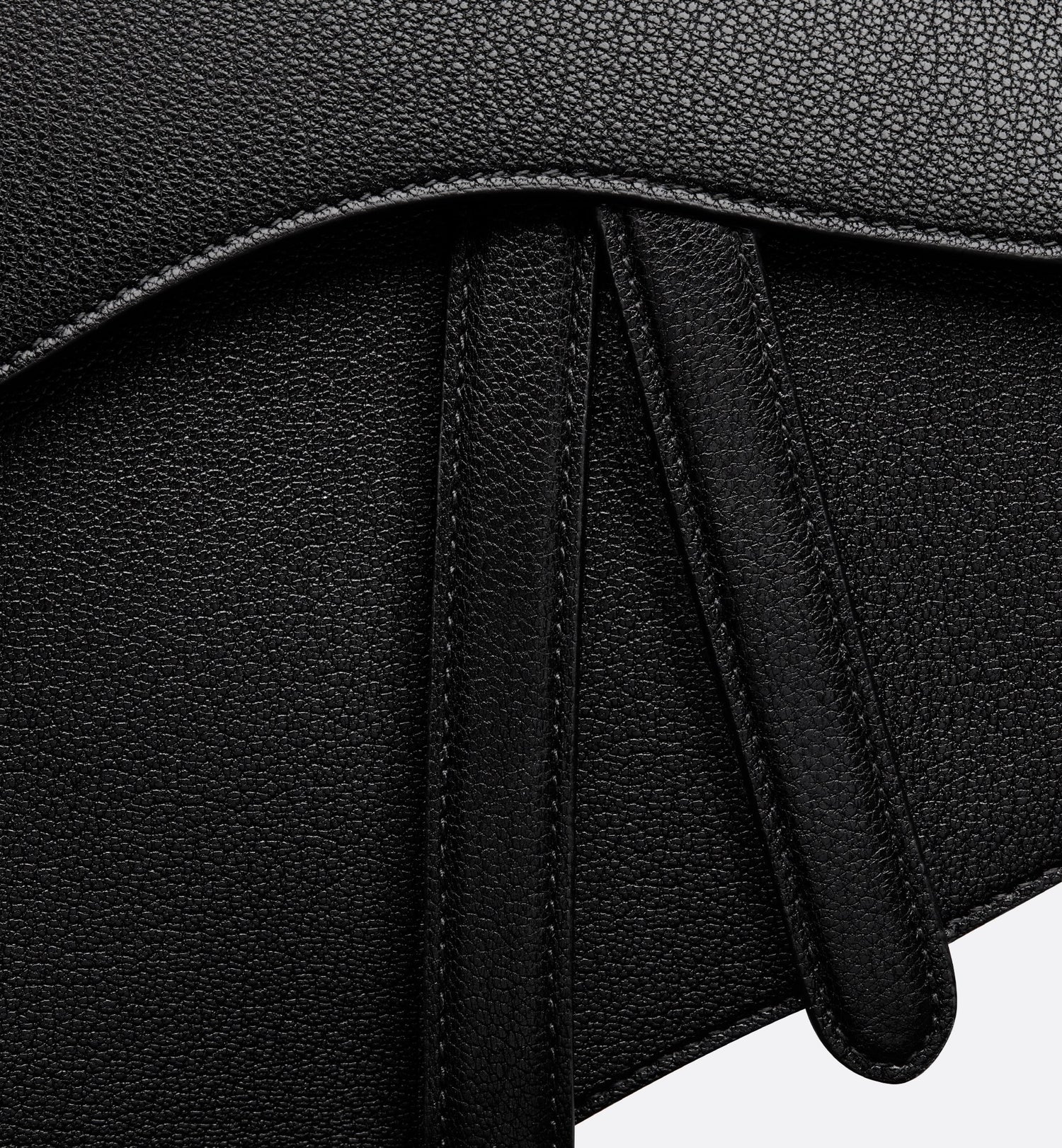 Saddle Bag With Strap Black Goatskin