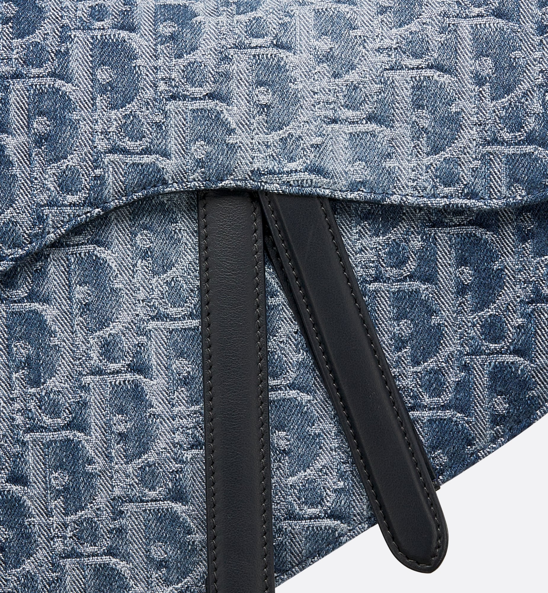 Saddle Bag With Strap Blue Denim Dior Oblique Jacquard