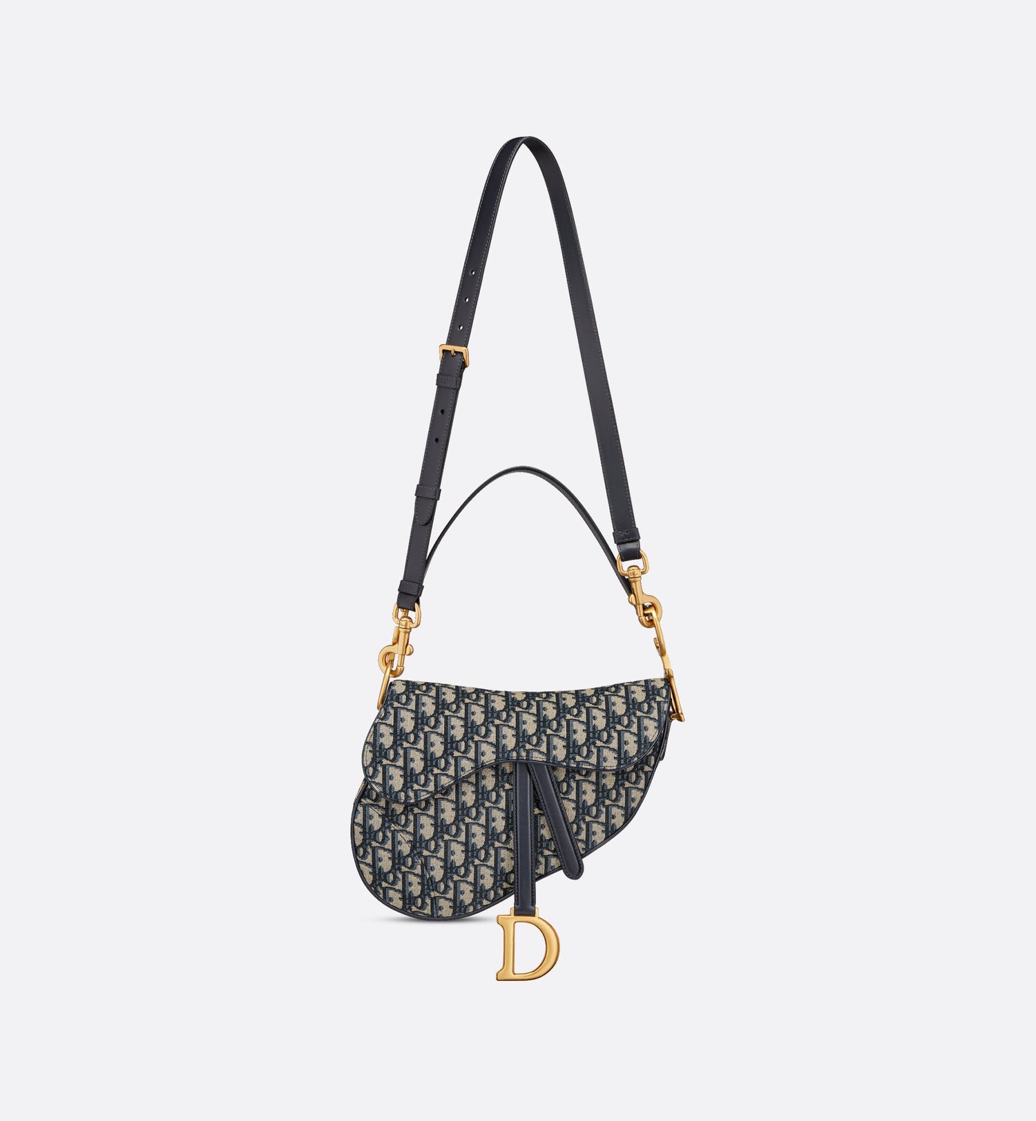 Saddle Bag With Strap Blue Dior Oblique Jacquard