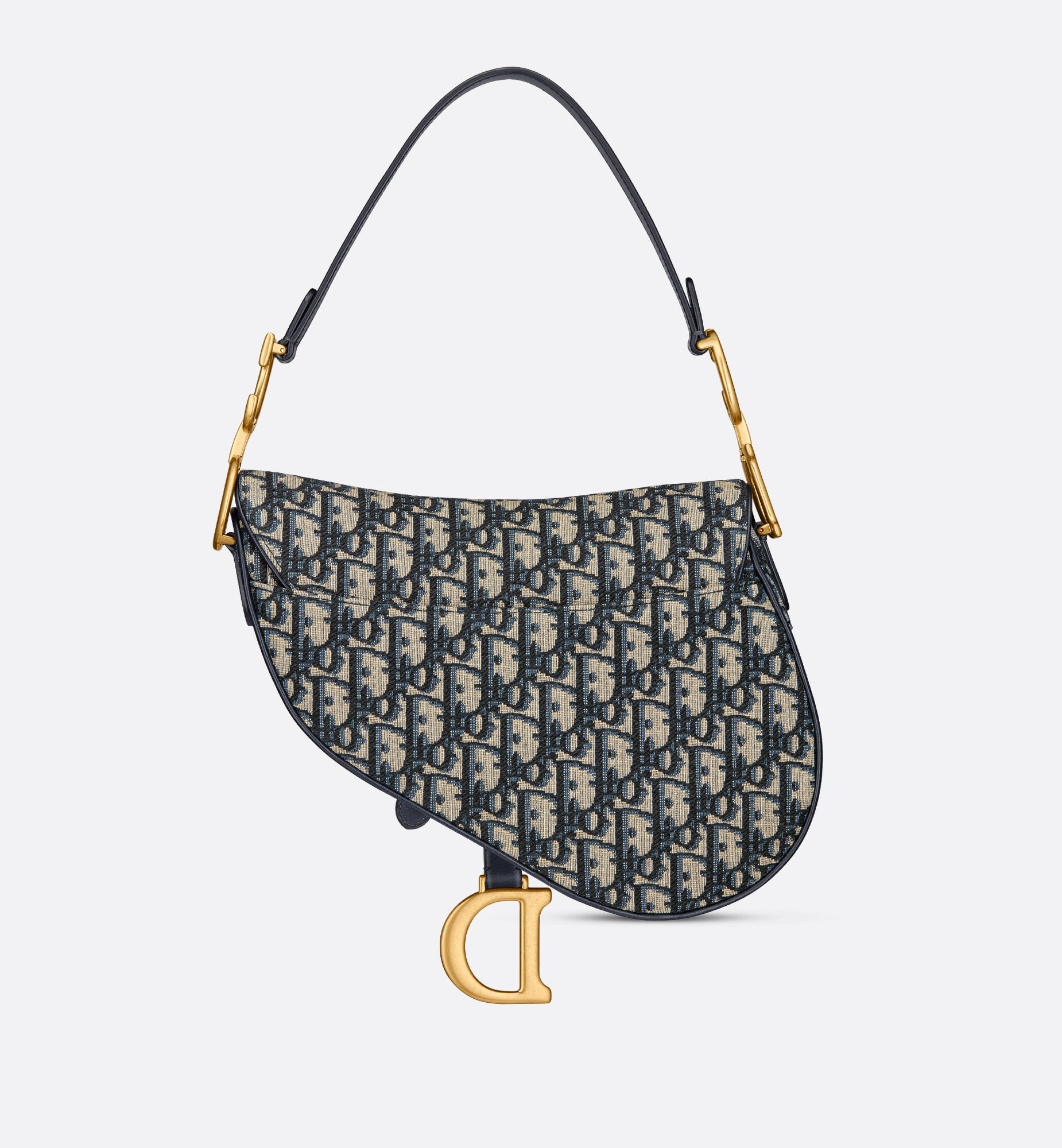 Saddle Bag With Strap Blue Dior Oblique Jacquard