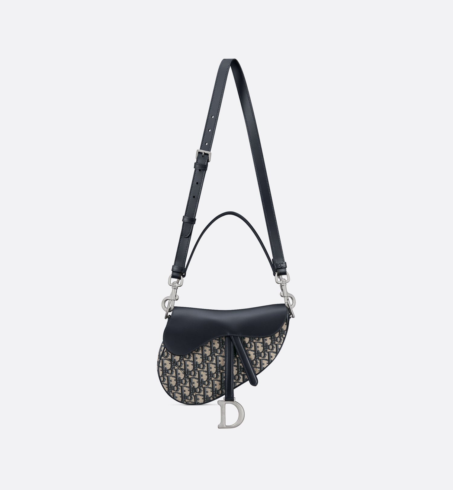 Saddle Bag With Strap Blue Dior Oblique Jacquard And Smooth Calfskin