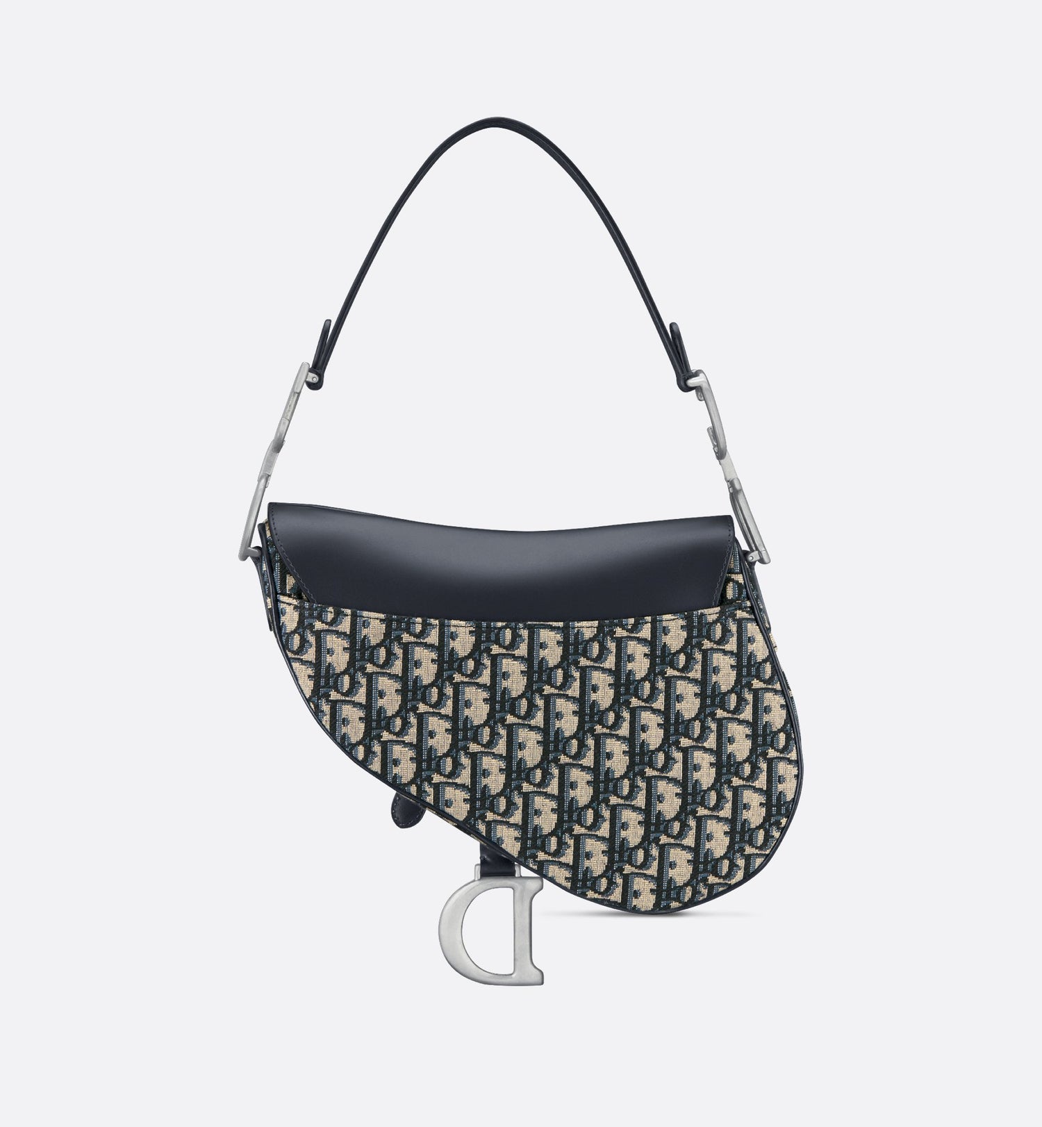 Saddle Bag With Strap Blue Dior Oblique Jacquard And Smooth Calfskin