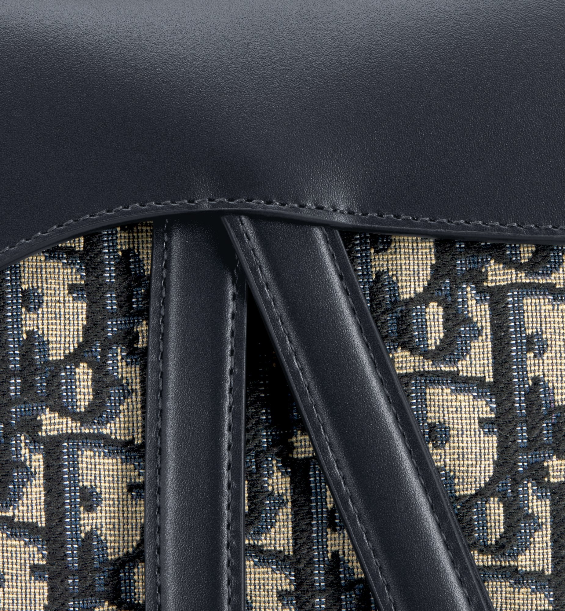 Saddle Bag With Strap Blue Dior Oblique Jacquard And Smooth Calfskin