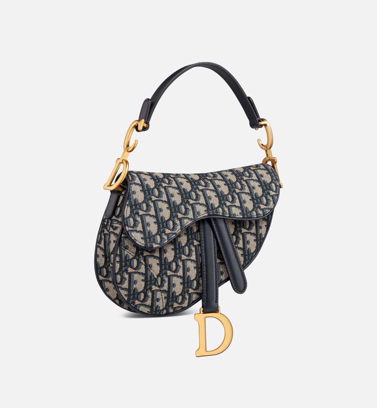 Mini Saddle Bag With Strap Blue Dior Oblique Jacquard